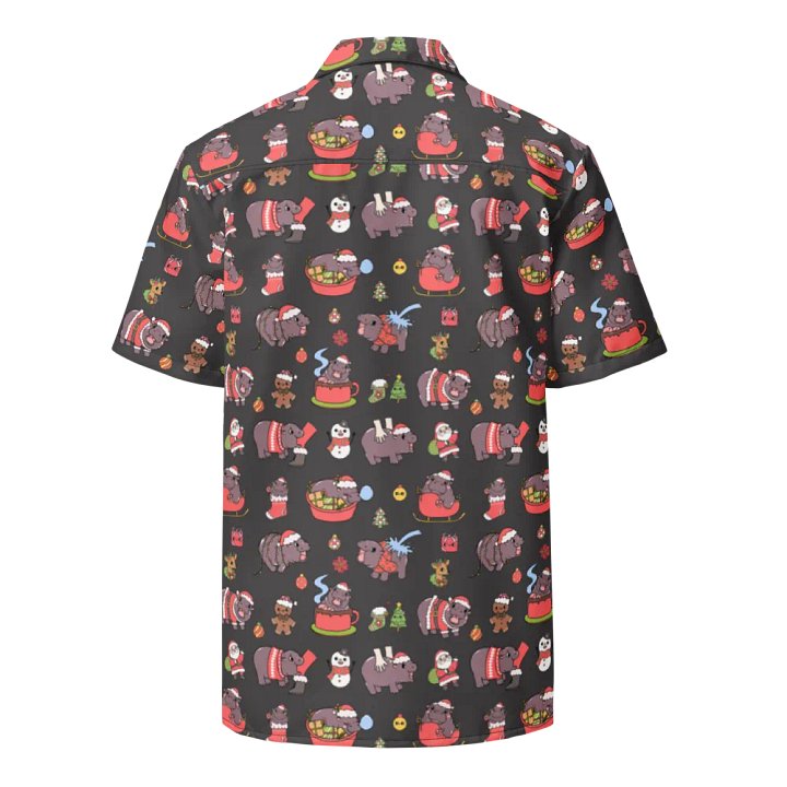 MOODENG'S BLACK CHRISTMAS HAWAIIAN SHIRT! product image (2)