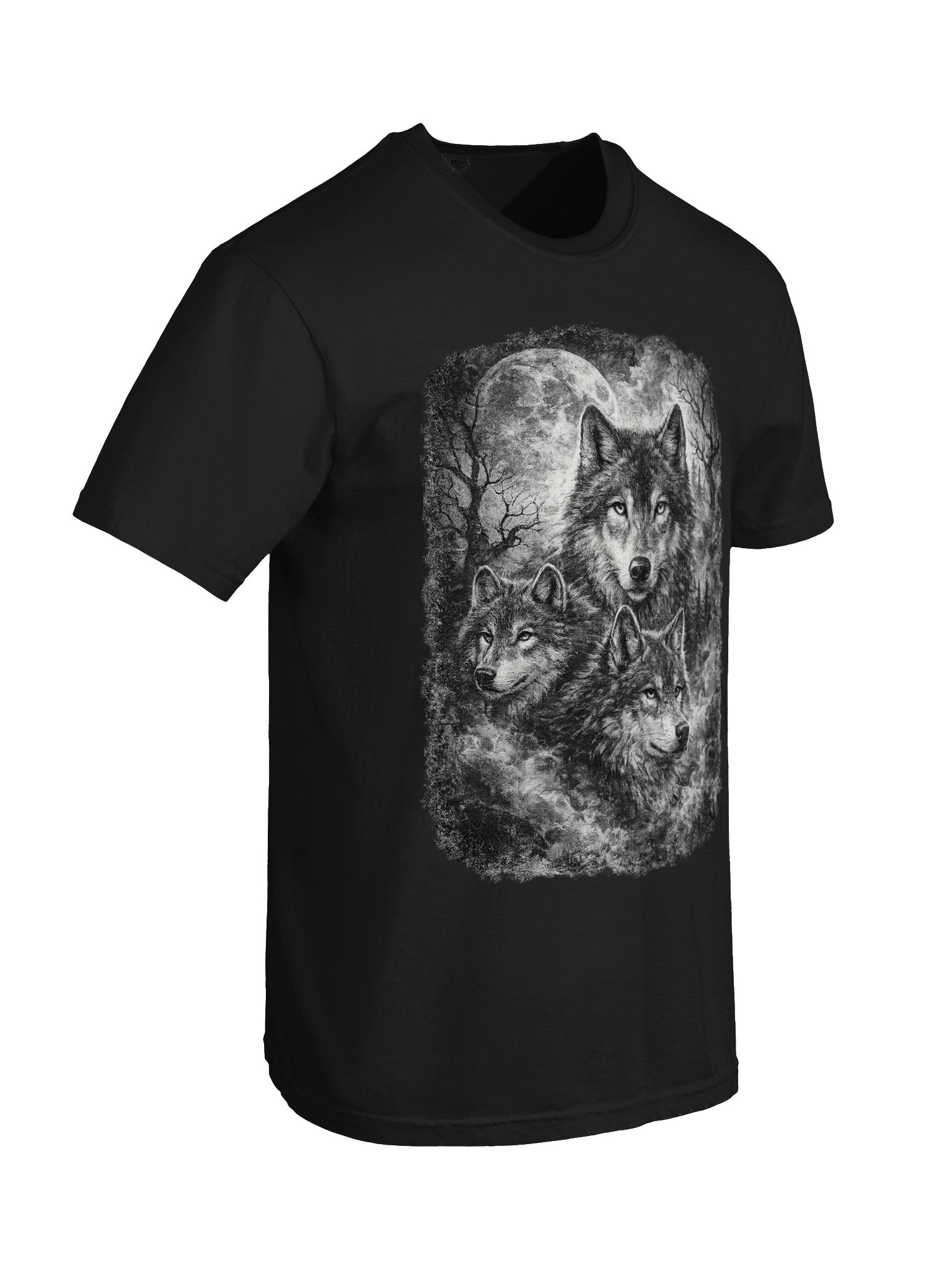 Moonlit Wolf Pack Graphic Tee | Vintage Wilderness Nature Shirt product image (6)