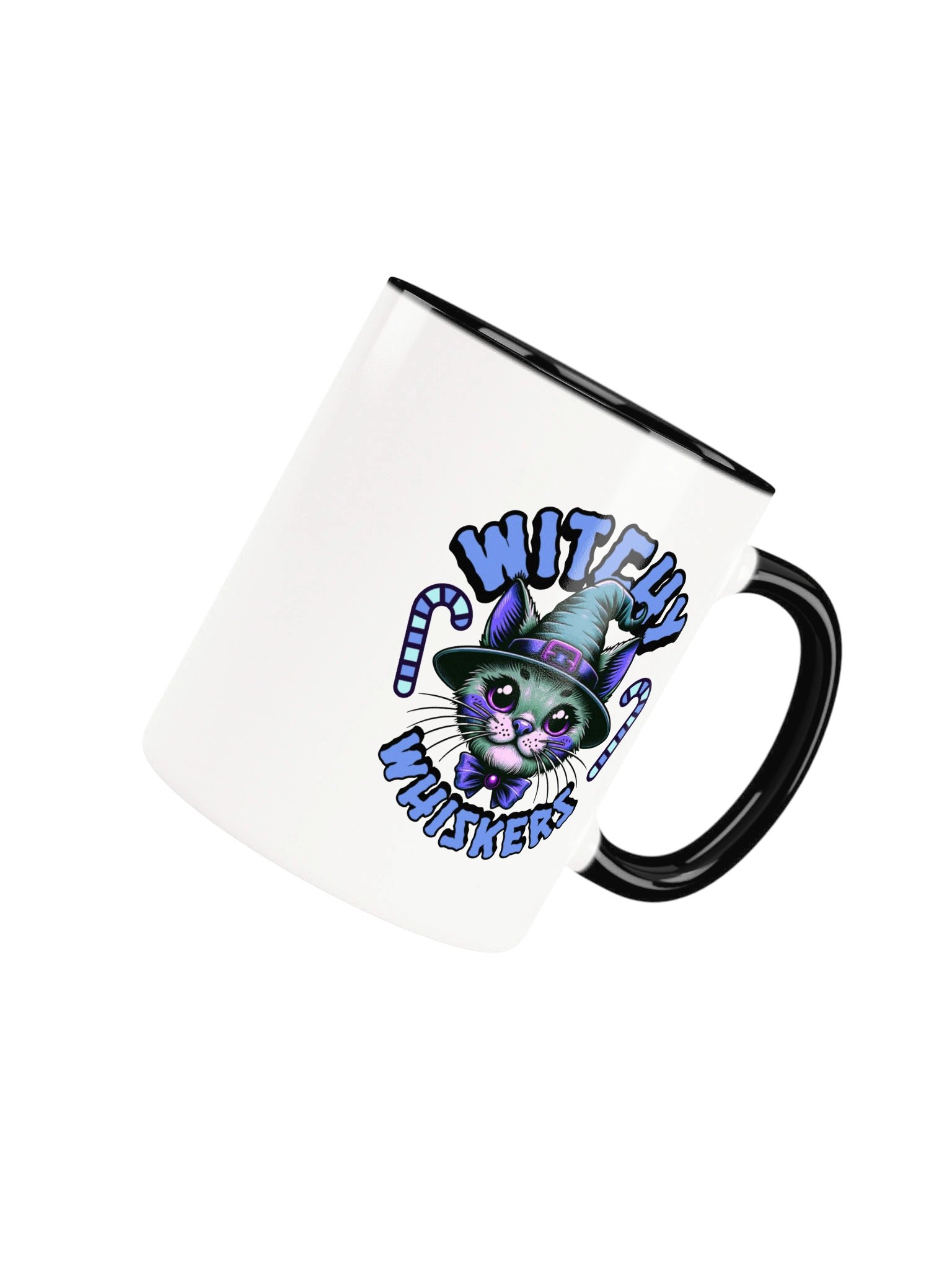 Witchy Whiskers Mug - Cute Witchy Cat Halloween Coffee Mug | Funny Witch Cat Mug with Candy Canes product image (34)