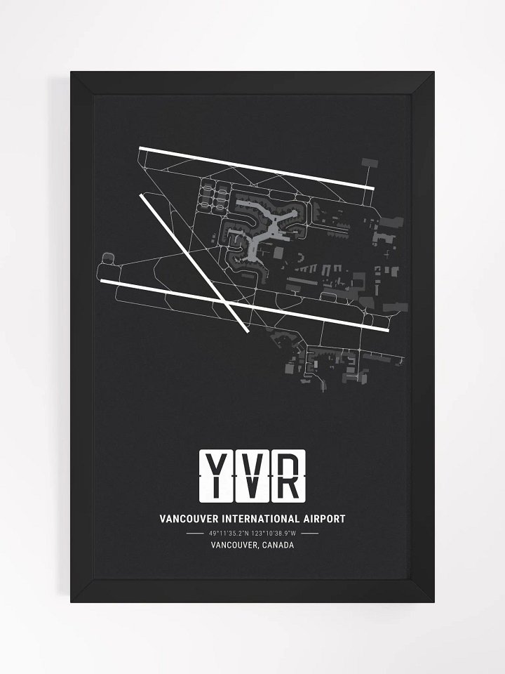 Framed Airport YVR Premium Map On Matt Paper product image (1)