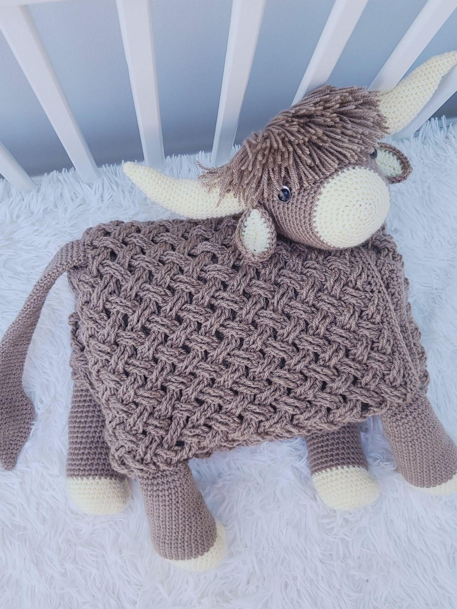 Highland Cow Crochet Baby Blanket Pattern | Scottish Afghan (PDF) product image (8)