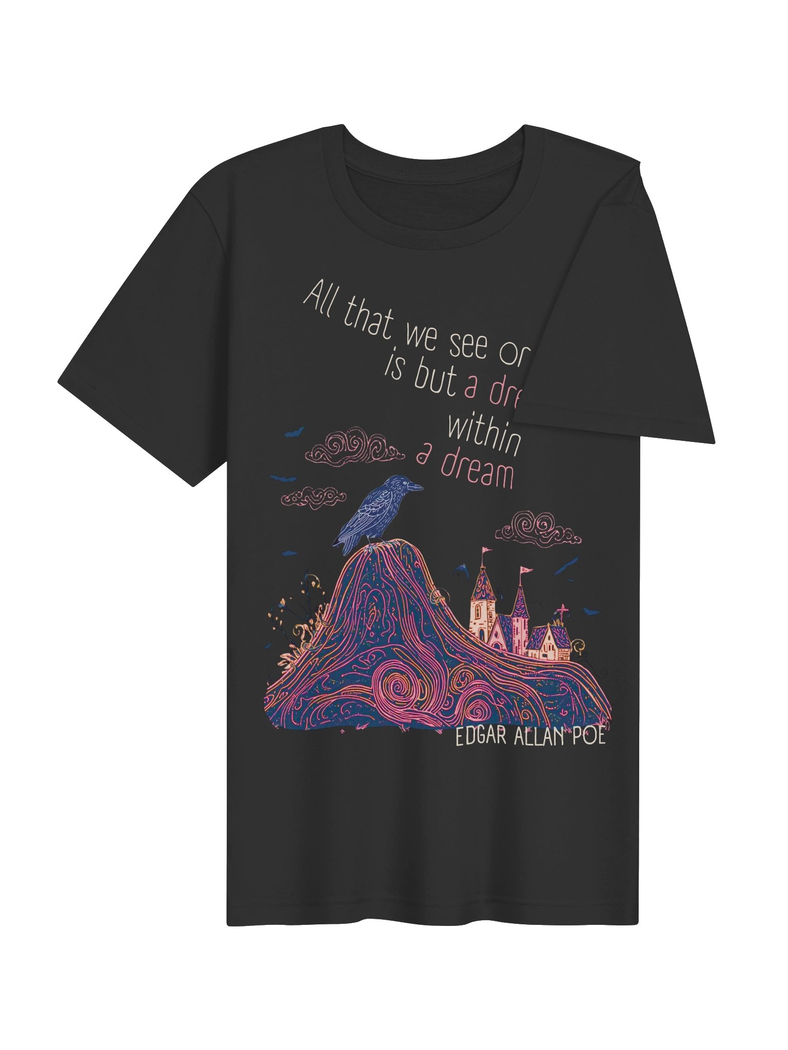 Edgar Allan Poe Quote Shirt, Dream Within a Dream Tee, Raven & Castle Graphic product image (5)