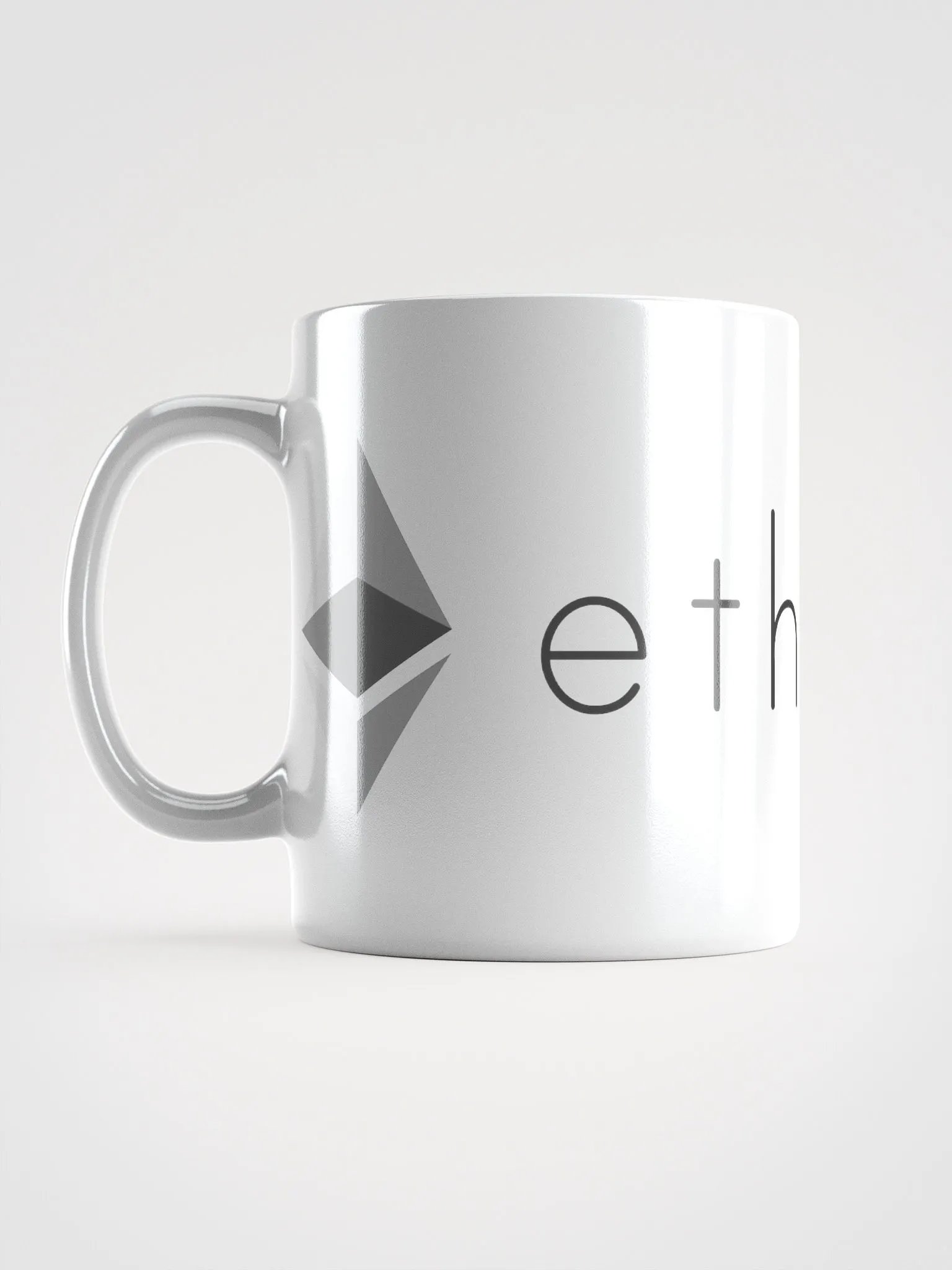 Ethereum Logo White Glossy Mug product image (3)