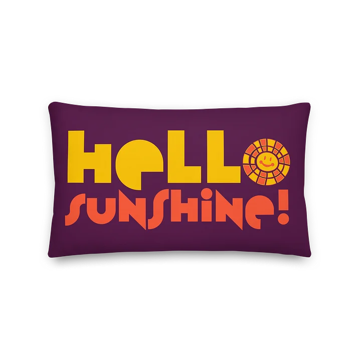 Hello Sunshine Retro Throw Pillow (Grape) product image (2)