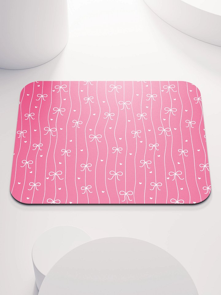 Pink Bow Coquette Mouse Mat- 8.7" x 7.1" product image (1)