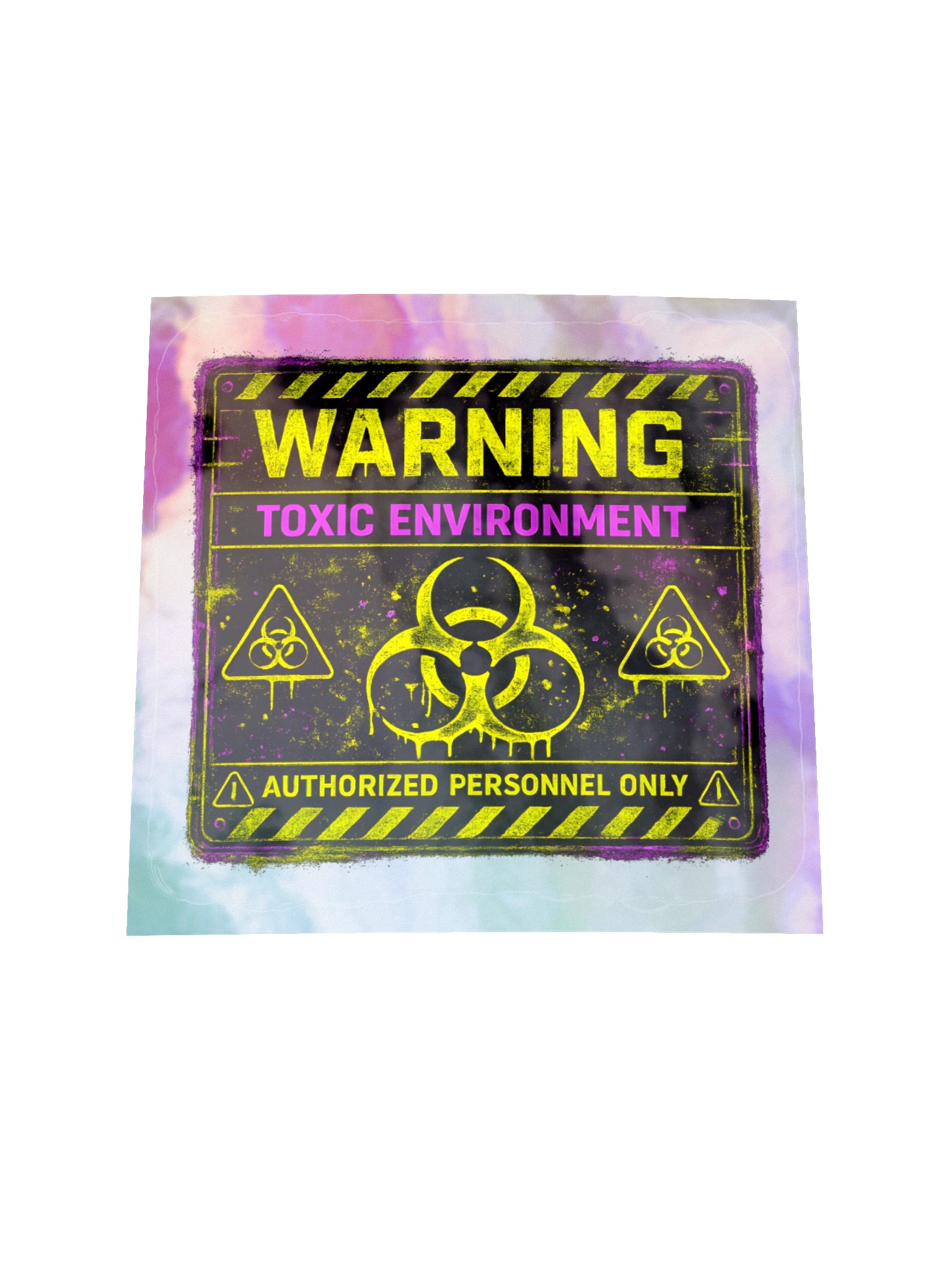 Toxic Warning — Neon Biohazard Holographic Sticker Sheet product image (1)