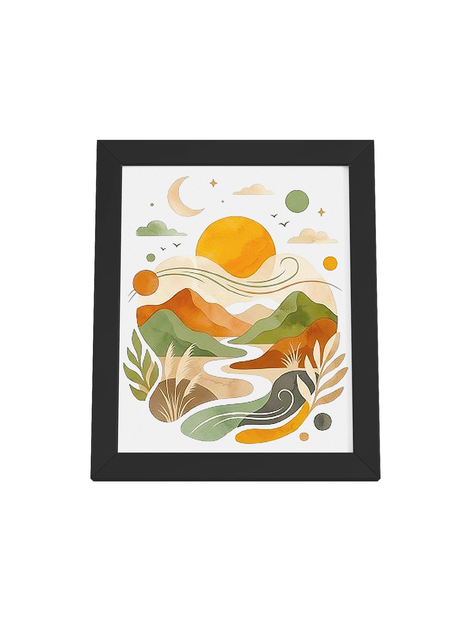 Boho Sun and Moon Landscape Framed Art Print product image (4)