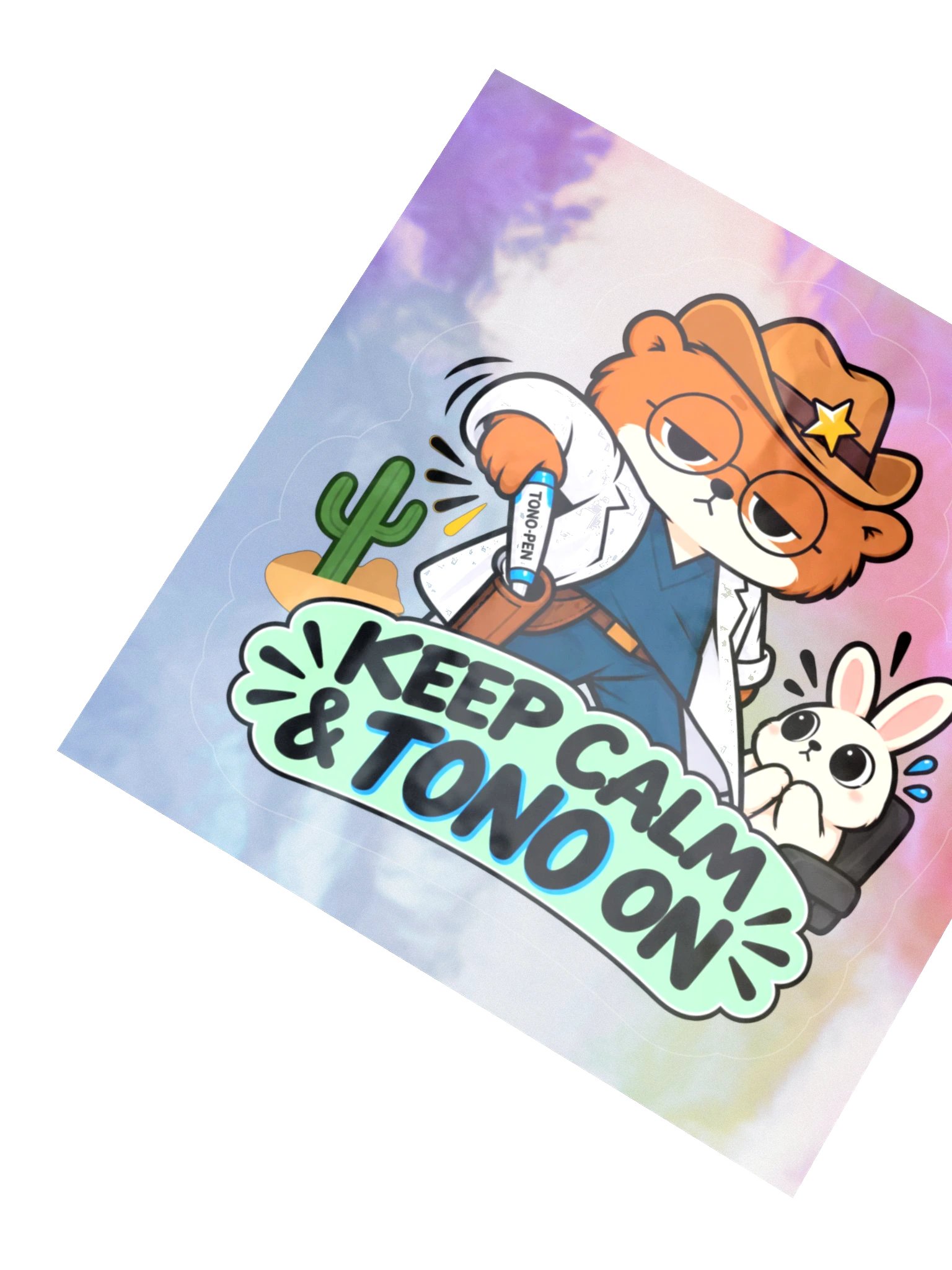 Sleepy Optometrist Keep Calm & Tono On Holographic Sticker Sheet product image (2)