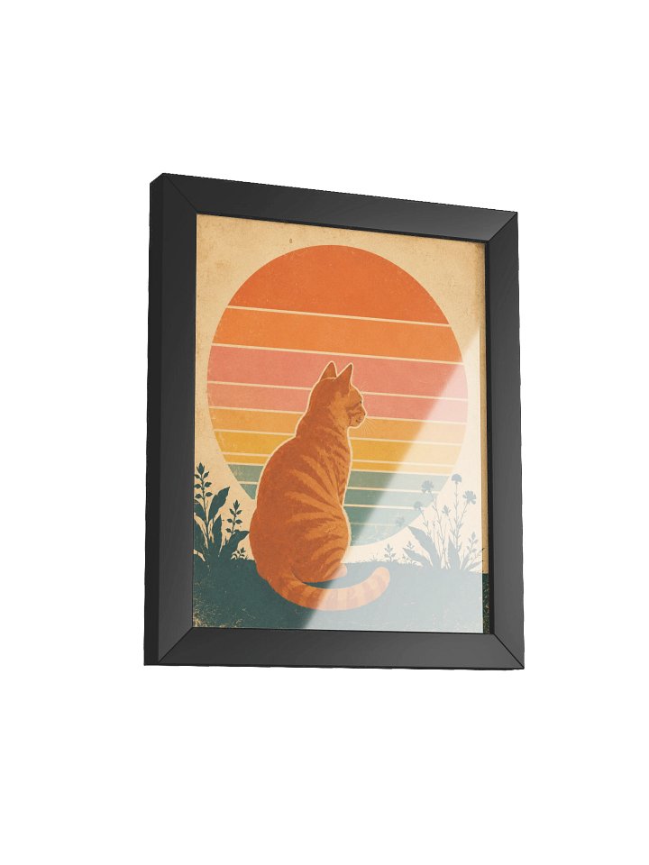 Retro Cat Sunset Framed Poster product image (2)