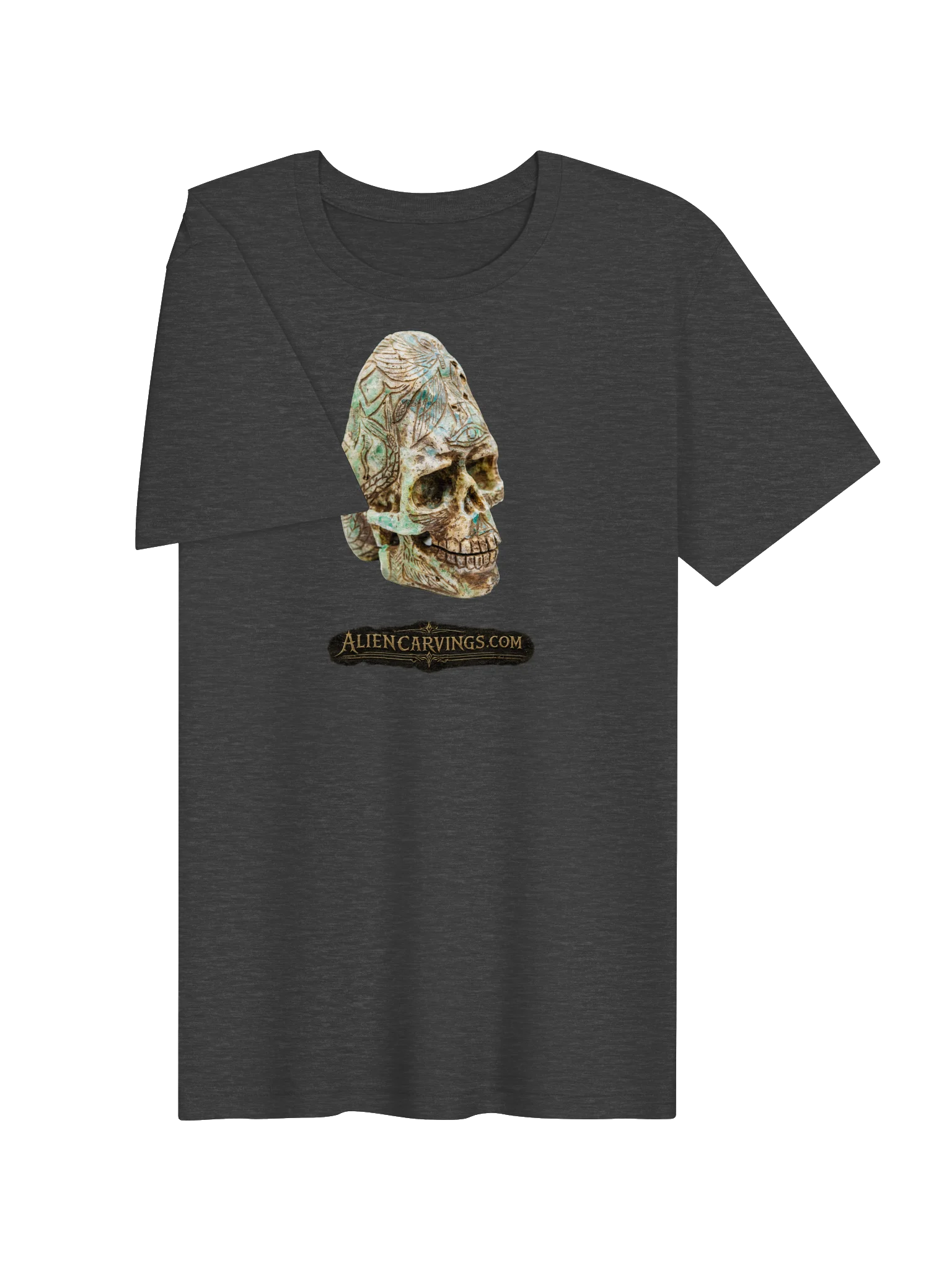 Fluorite Paracas Skul Heather Grey T-Shirt product image (3)