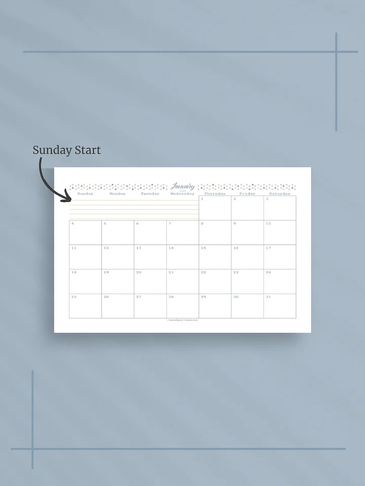 Coastal Dreams 2026 Calendar - Single Page per Month, Sunday Start, Half Letter Size product image (2)