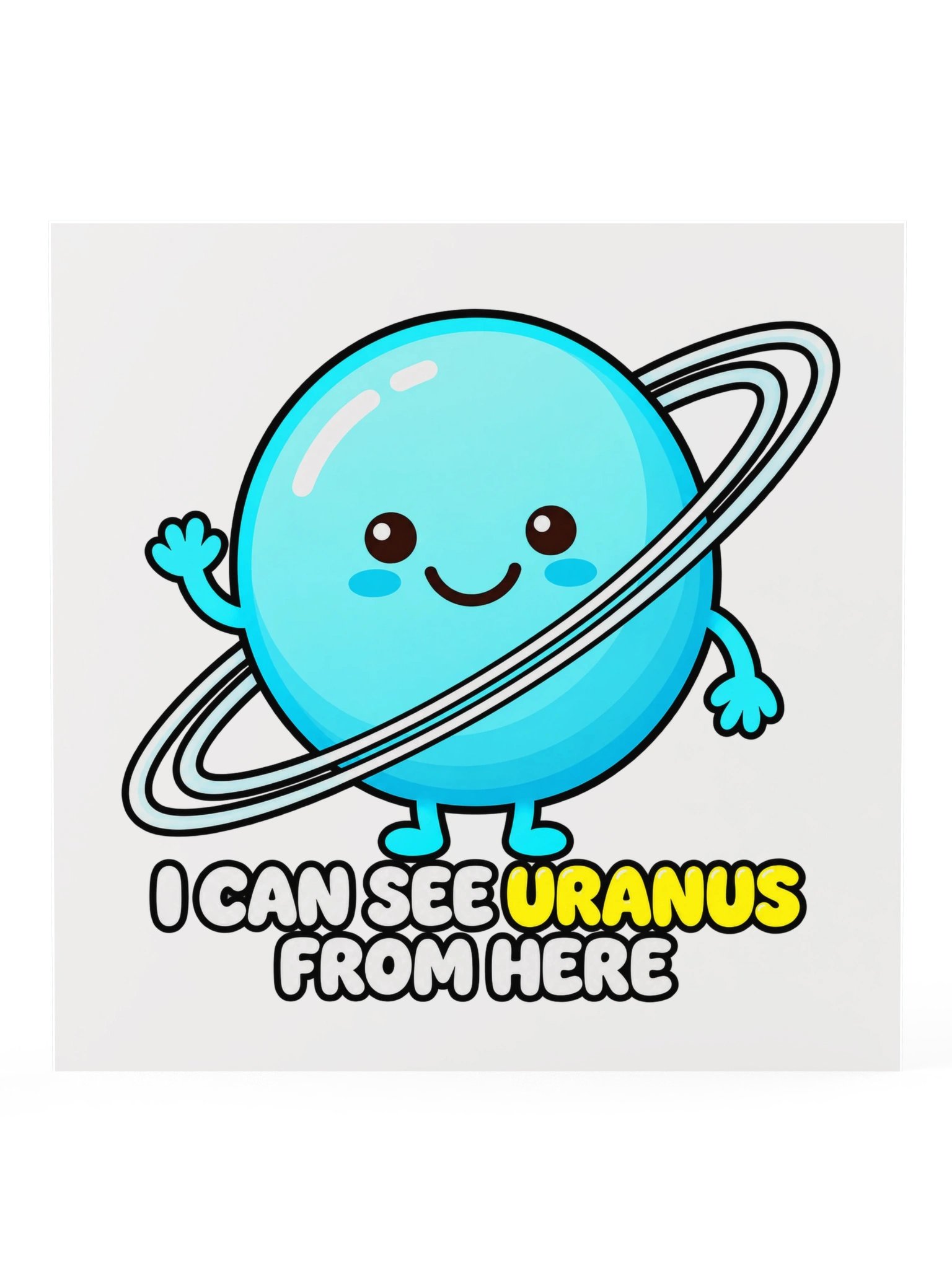 Square matte poster featuring the illustrated Uranus design