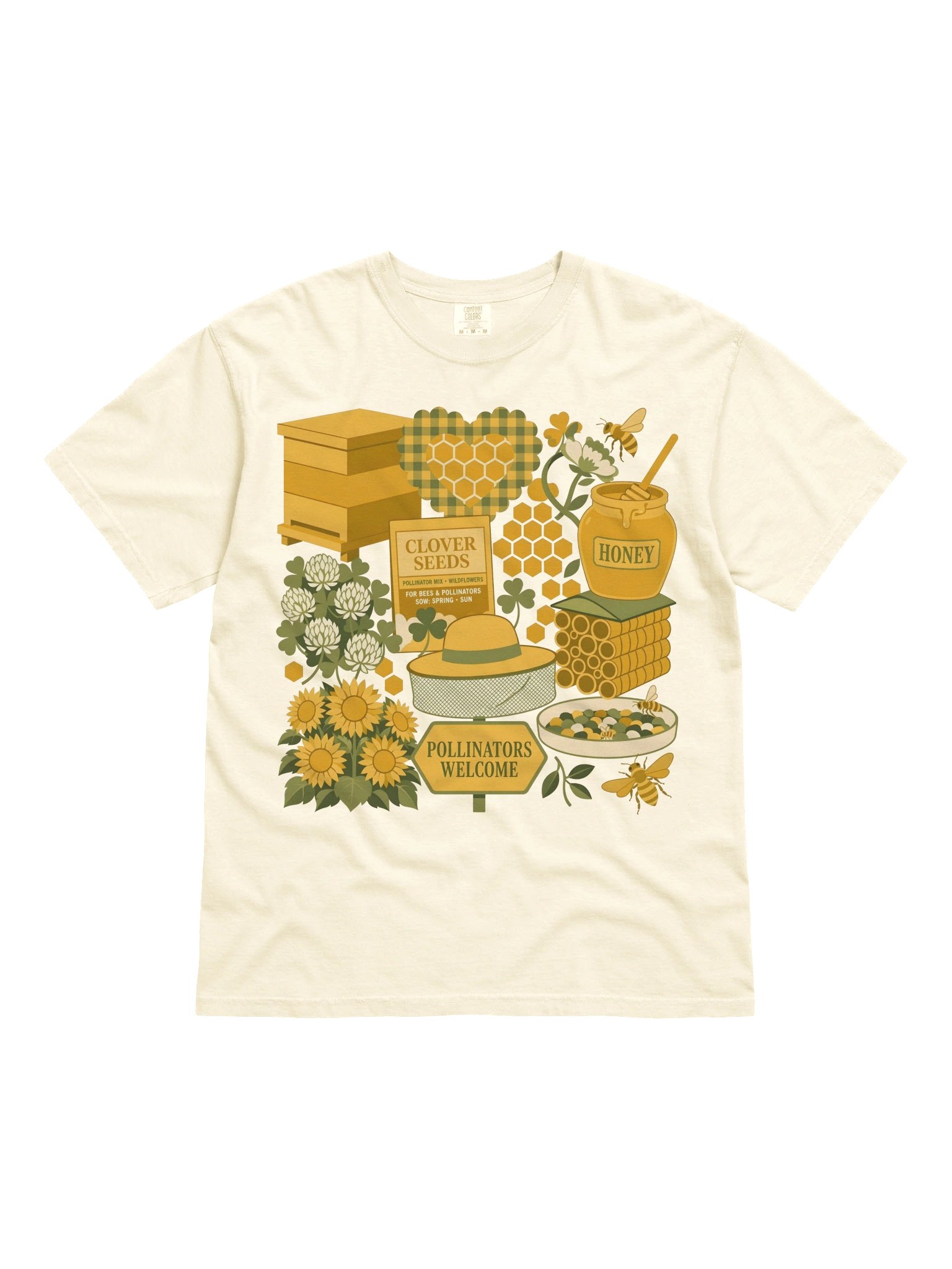 Pollinators Welcome Bee & Honey Graphic Tee product image (3)