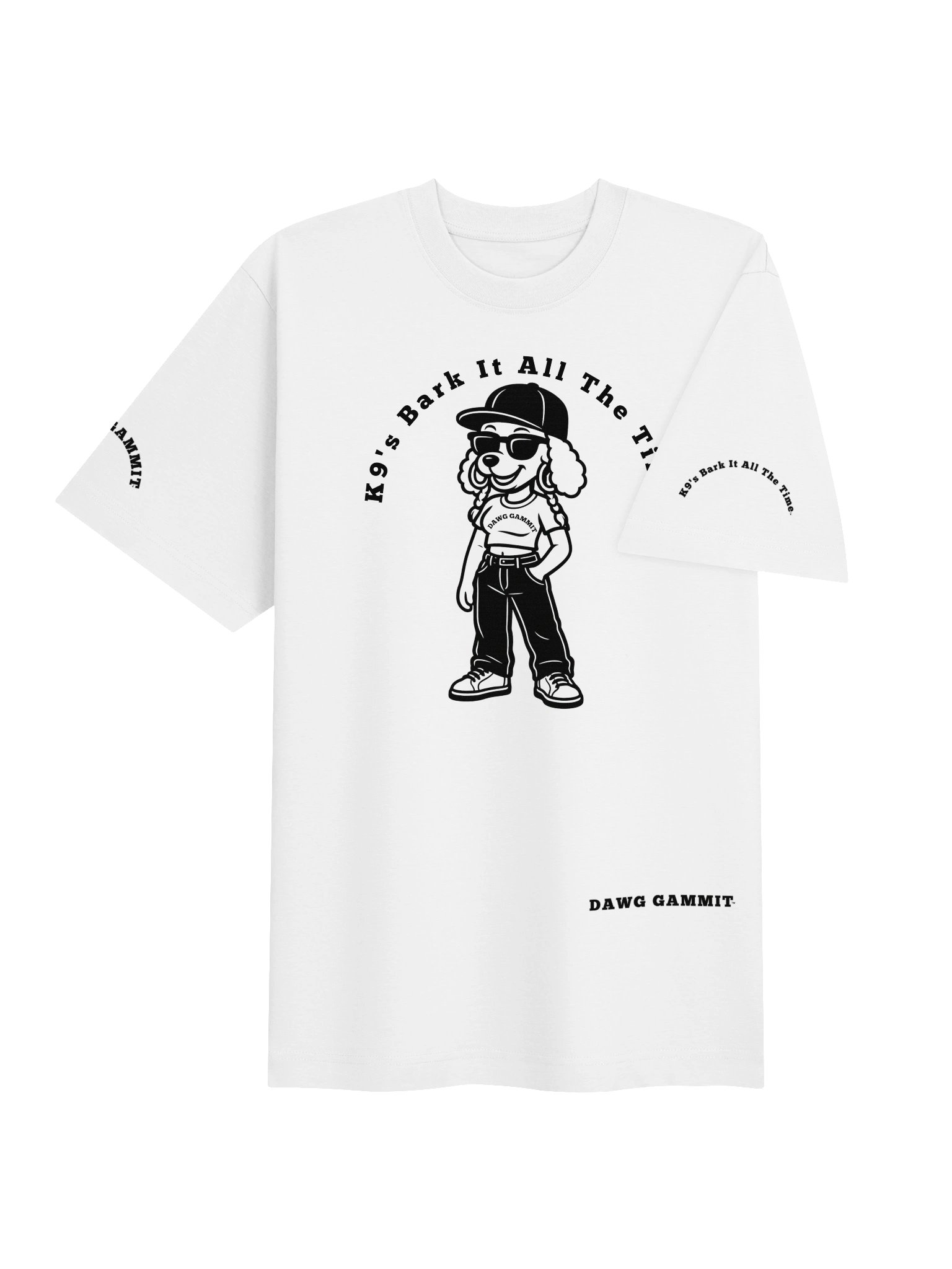 DAWG GAMMIT White Poodle Heavy T-shirt product image (4)