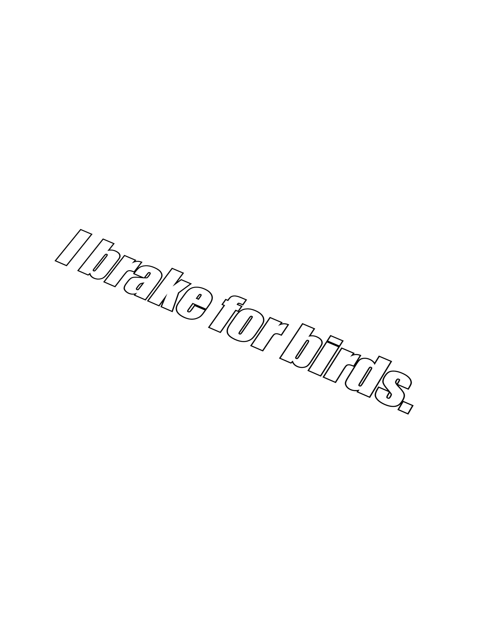 I brake for birds bumper sticker product image (1)