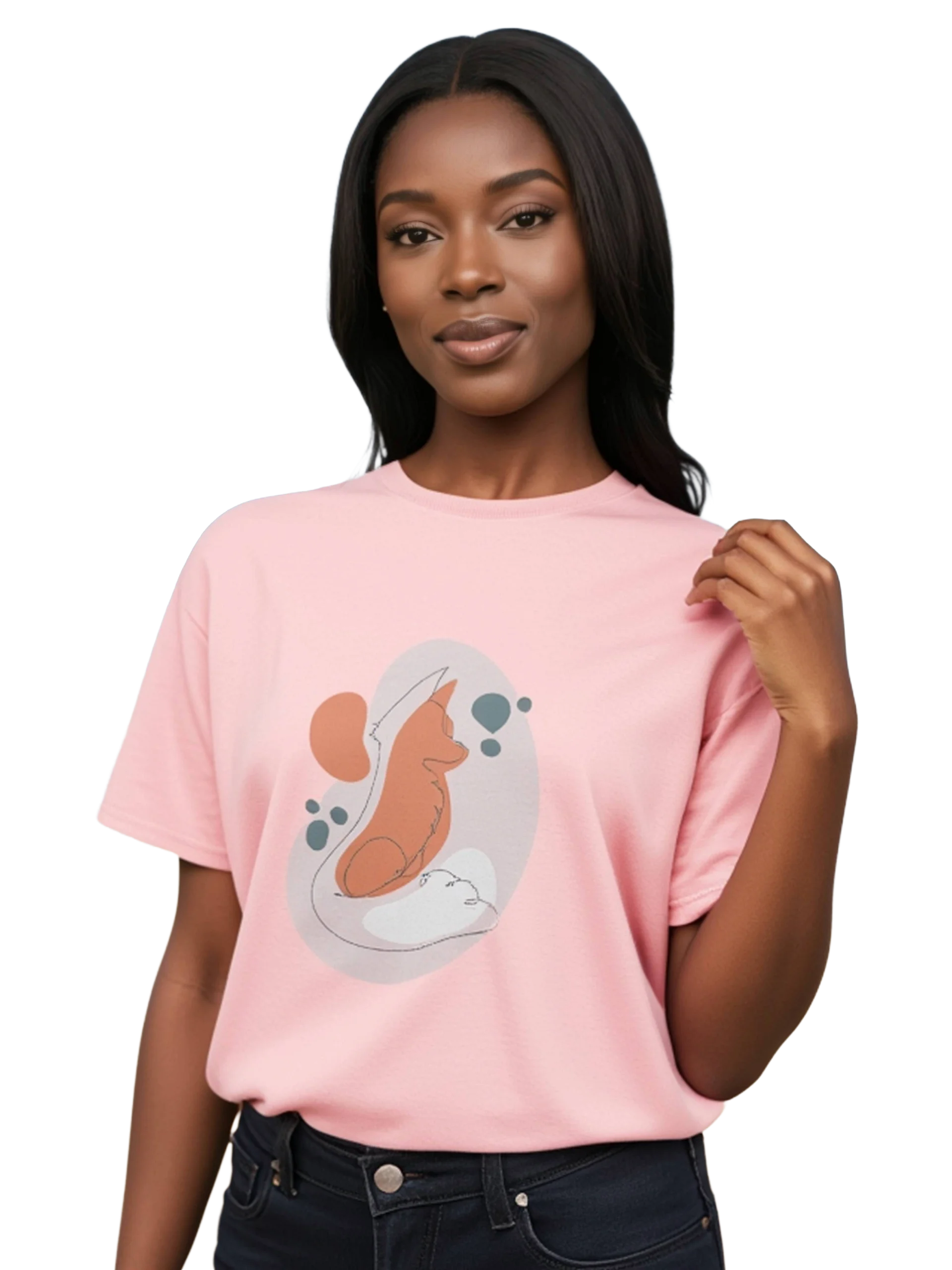 Continuous Line Fox Abstract T-Shirt product image (6)