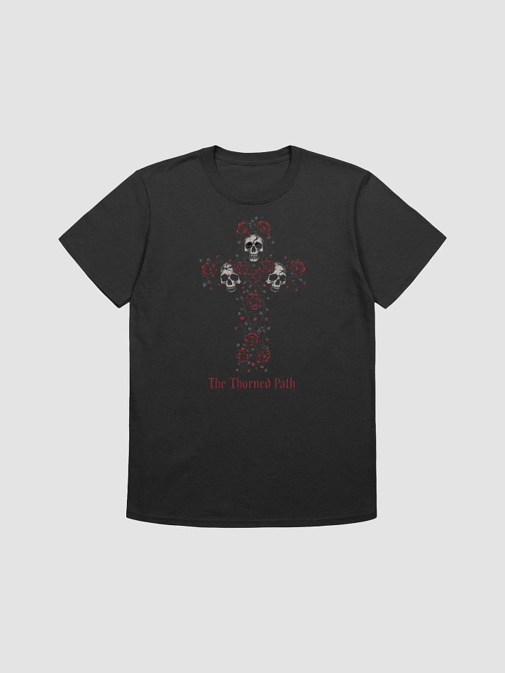Guns N’ Roses Thorned Path T-Shirt | Skull & Rose Gothic Cross Rock Graphic Tee | Dark Hard Rock Streetwear product image (1)