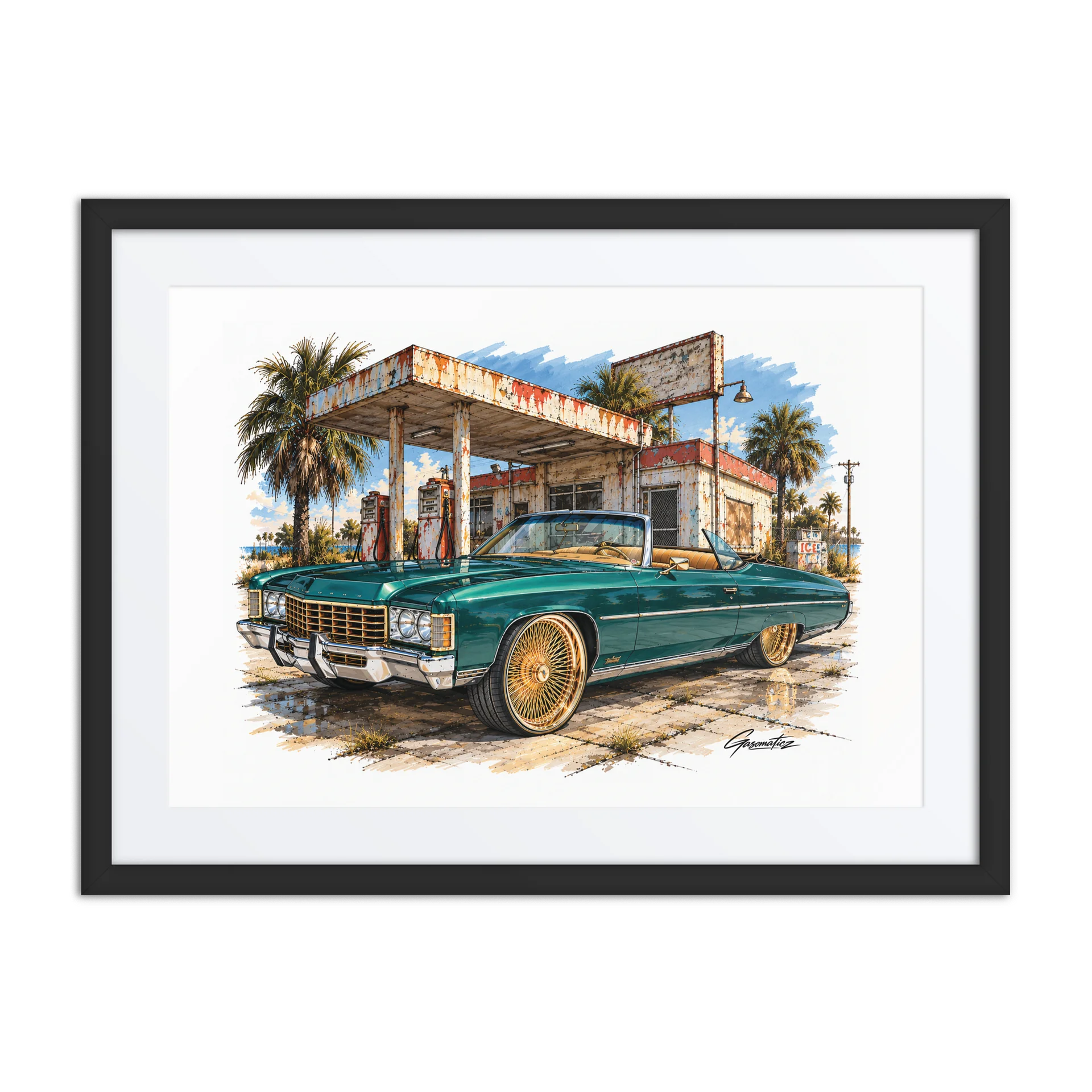 Teal Donk – Florida Gas Station Automotive Wall Art product image (1)