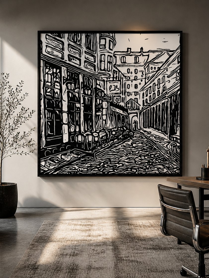 Parisian Echoes wallart - Gothic Wall art - Parisian Café wall art product image (1)