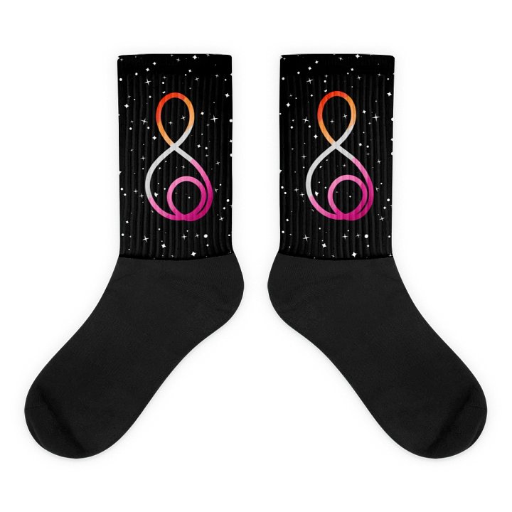 Treble Clef (Lesbian) - Black Foot Sublimated Socks product image (1)
