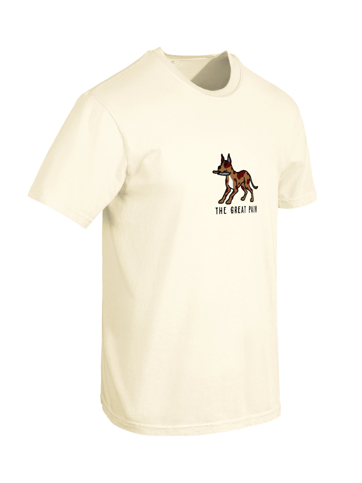 The Great Pain Funny Chibi-Style Embroidered T-Shirt for Great Dane(Chocolate Merle, Cropped Ears) Owners product image (118)