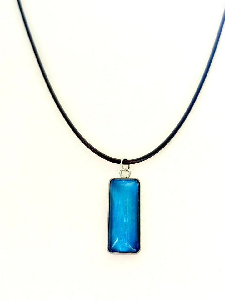 MFD-00149 | Electric Tide Pendant Necklace | Rectangle Cabochon | Monique Faella Designs™ product image (1)