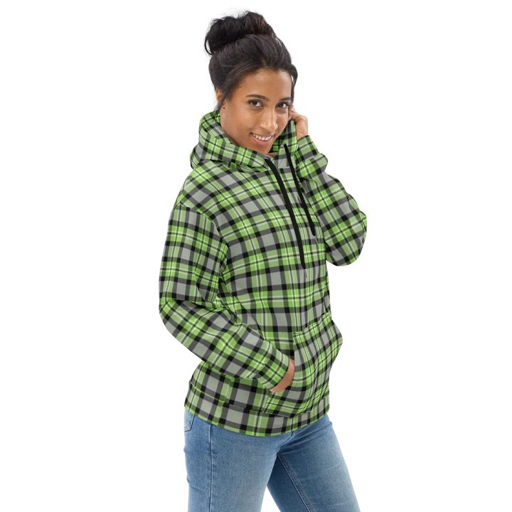 Light Green and Gray Plaid Hoodie product image (1)