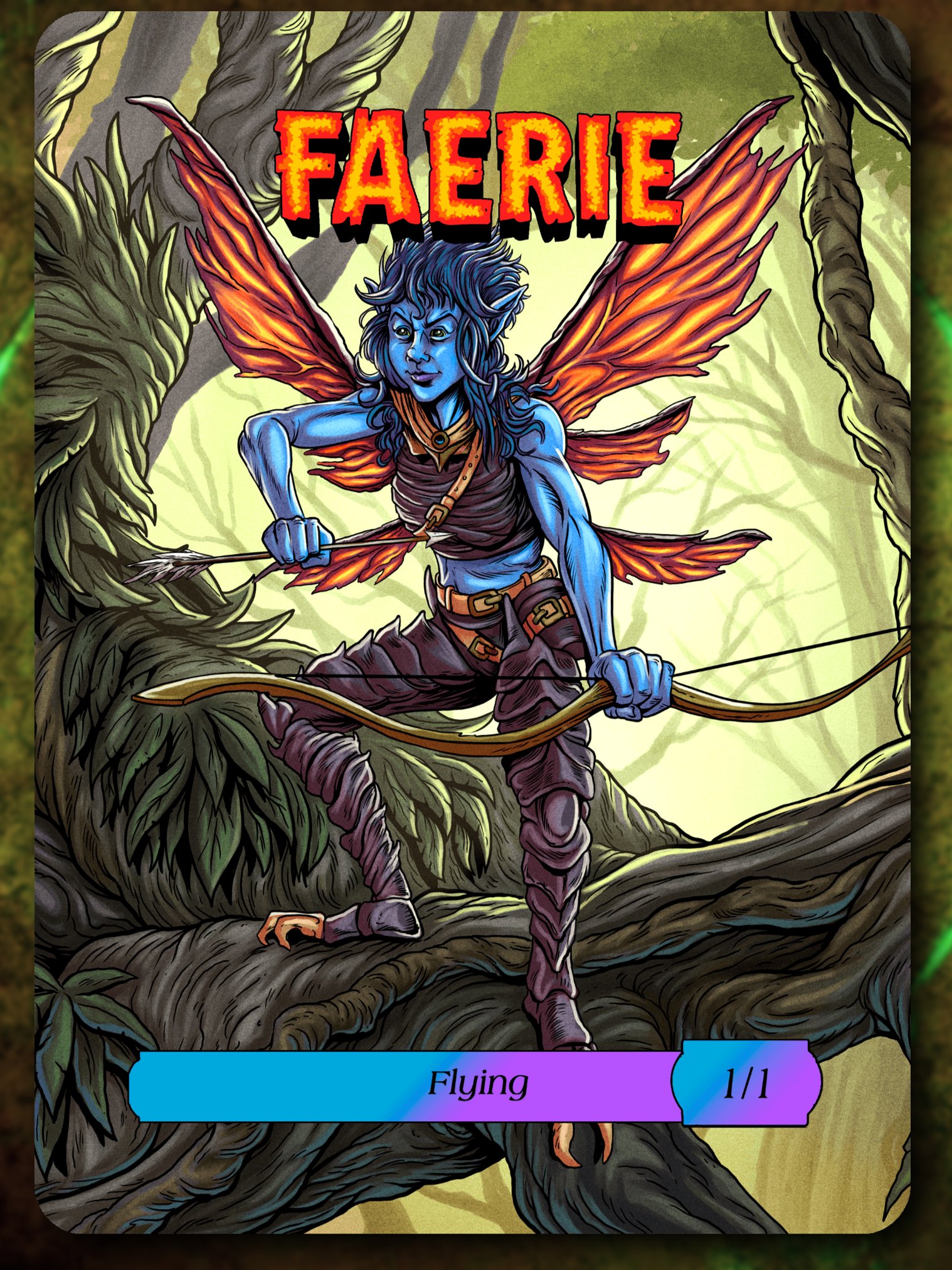 Faerie 1/1 Blue/Black Full Art Token product image (1)