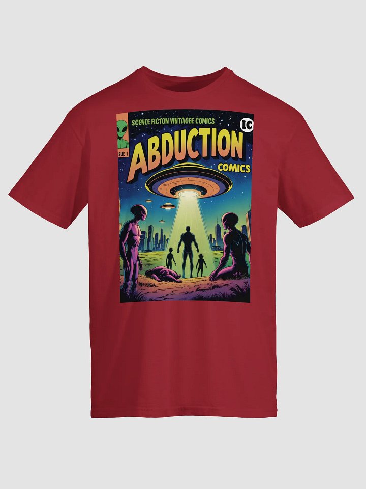 1970s Sci-Fi Comic T-Shirt – Retro Alien Abduction Art product image (2)