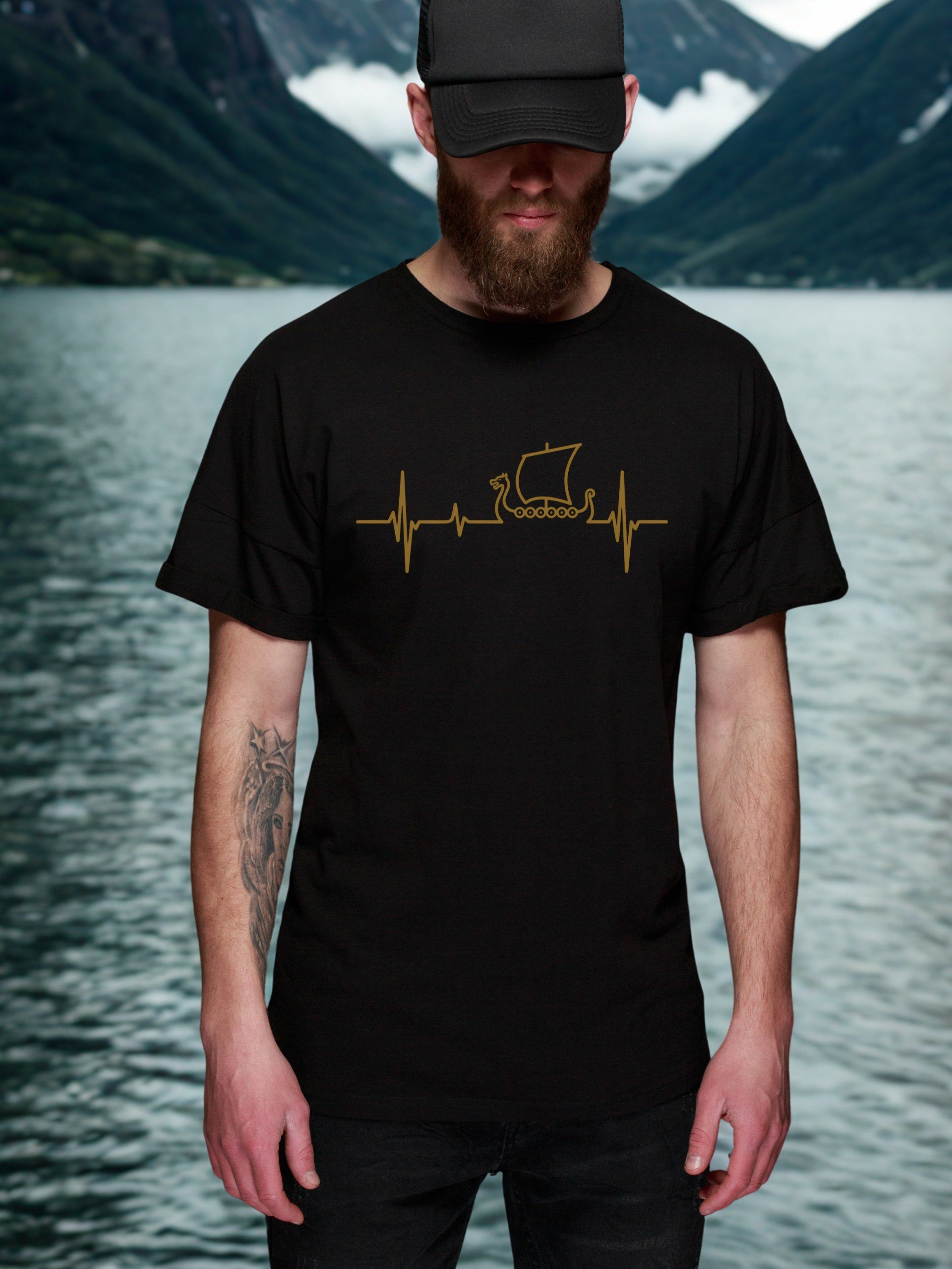 Linia życia wikinga - unisex t-shirt z bawełny organicznej product image (2)