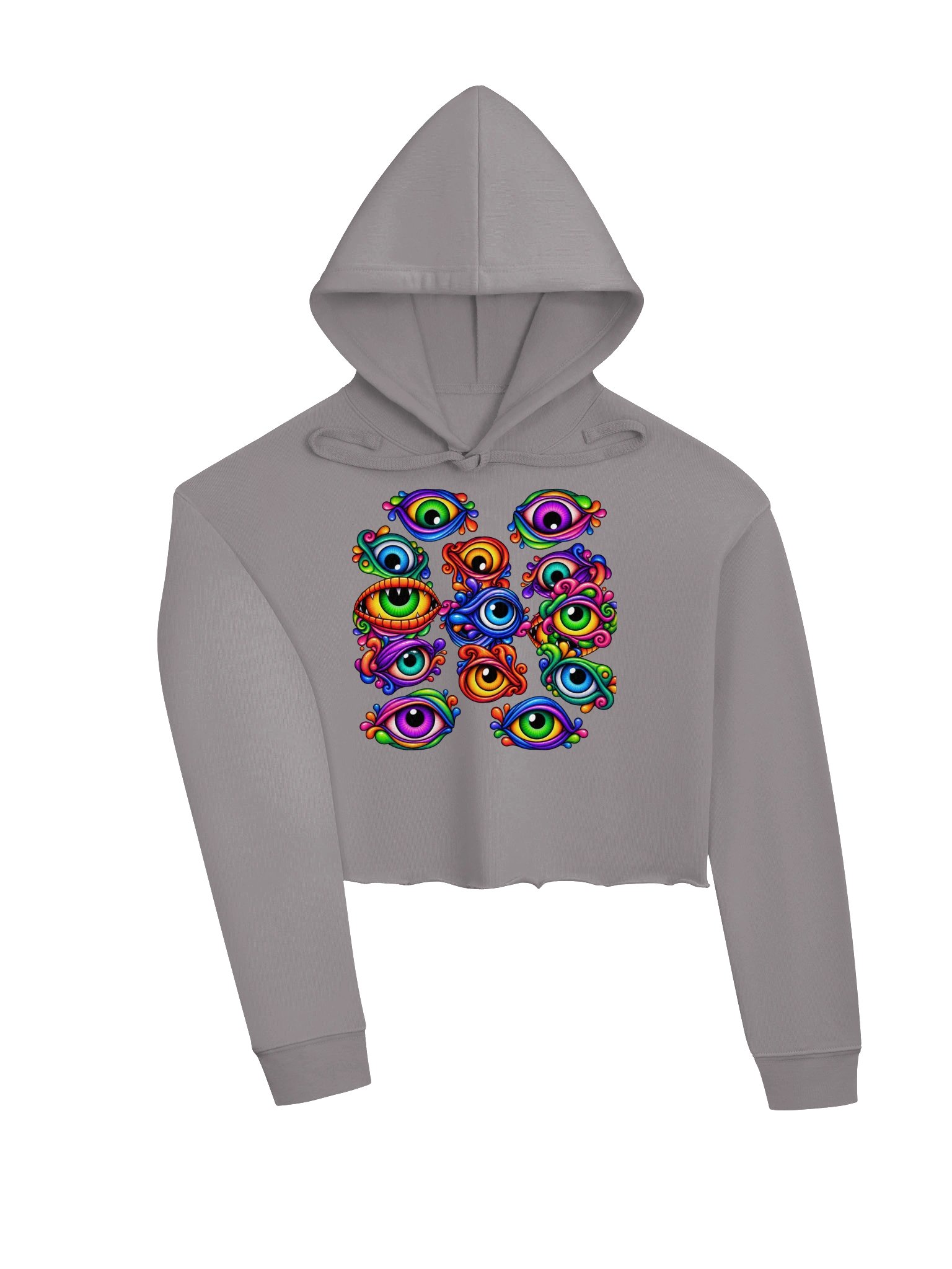 Psychedelic Eye Monster Crop Hoodie product image (3)