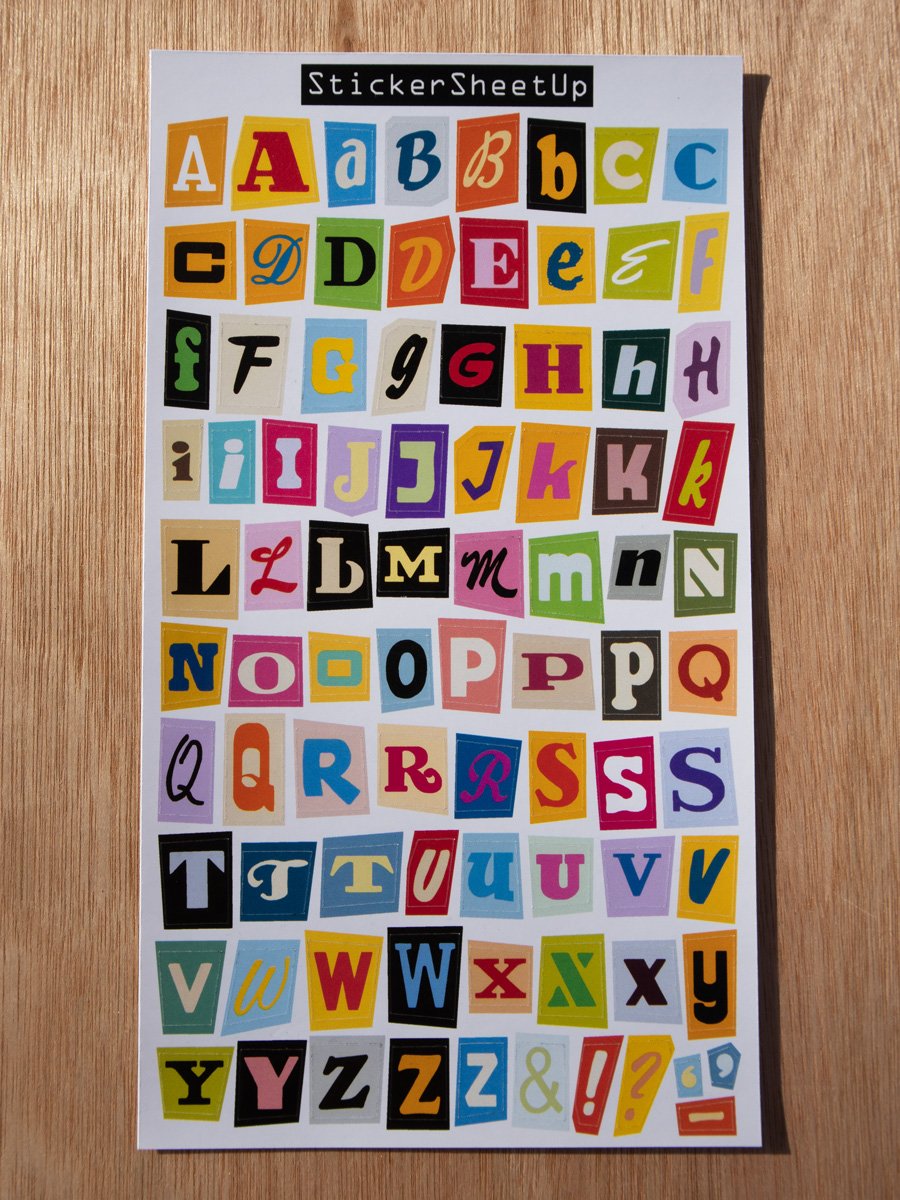 Ransom Note Alphabet Sticker Sheet 001 product image (3)