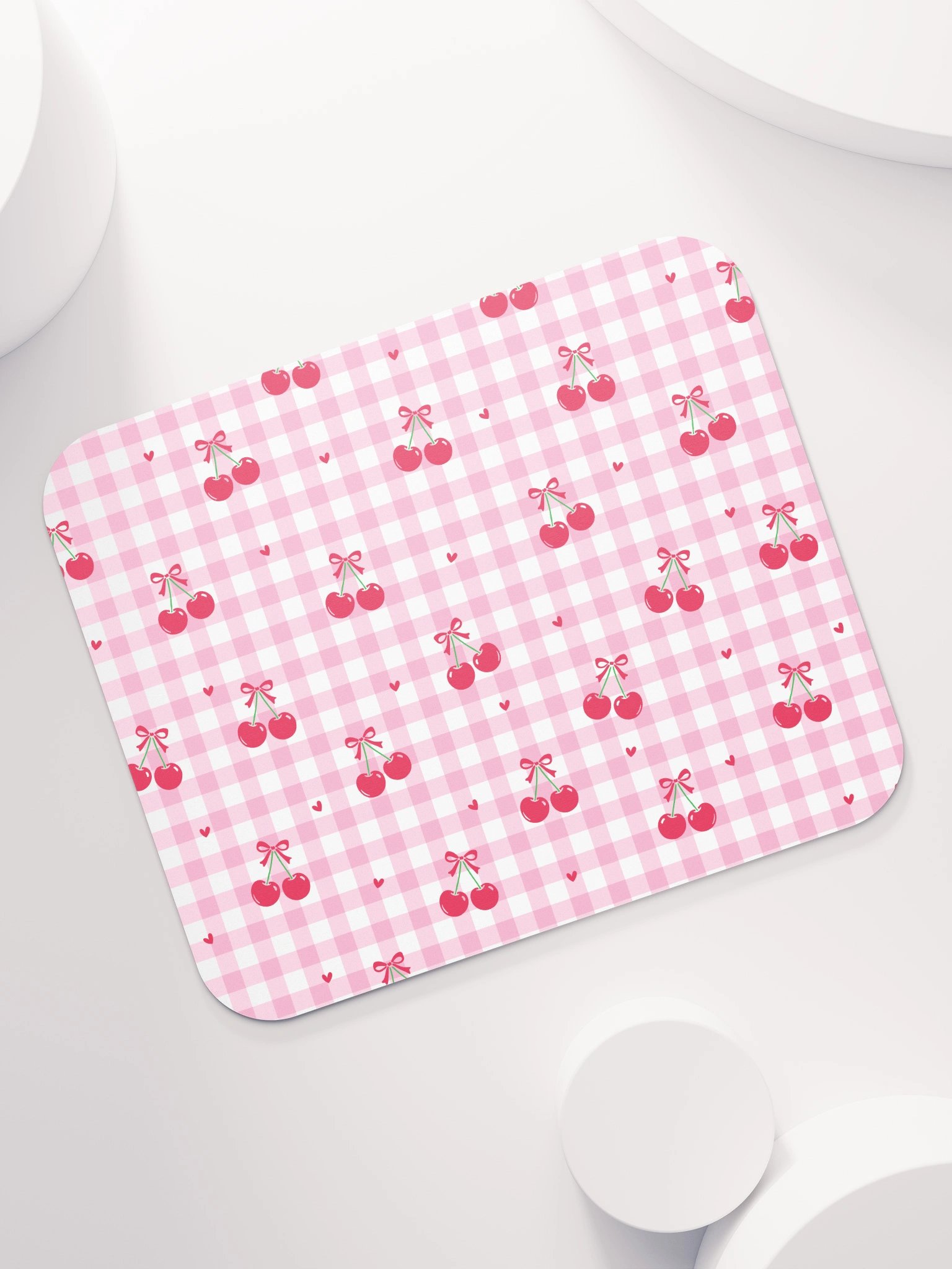 Cherries and Plaid Dreams Mouse Mat- 8.7" x 7.1" product image (7)