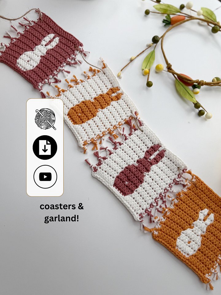 Bunny Crochet Coaster & Garland Pattern product image (1)