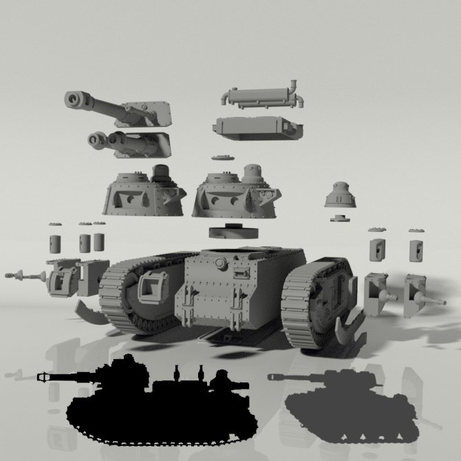 Grim Char 2C Heavy Tank STLs product image (9)