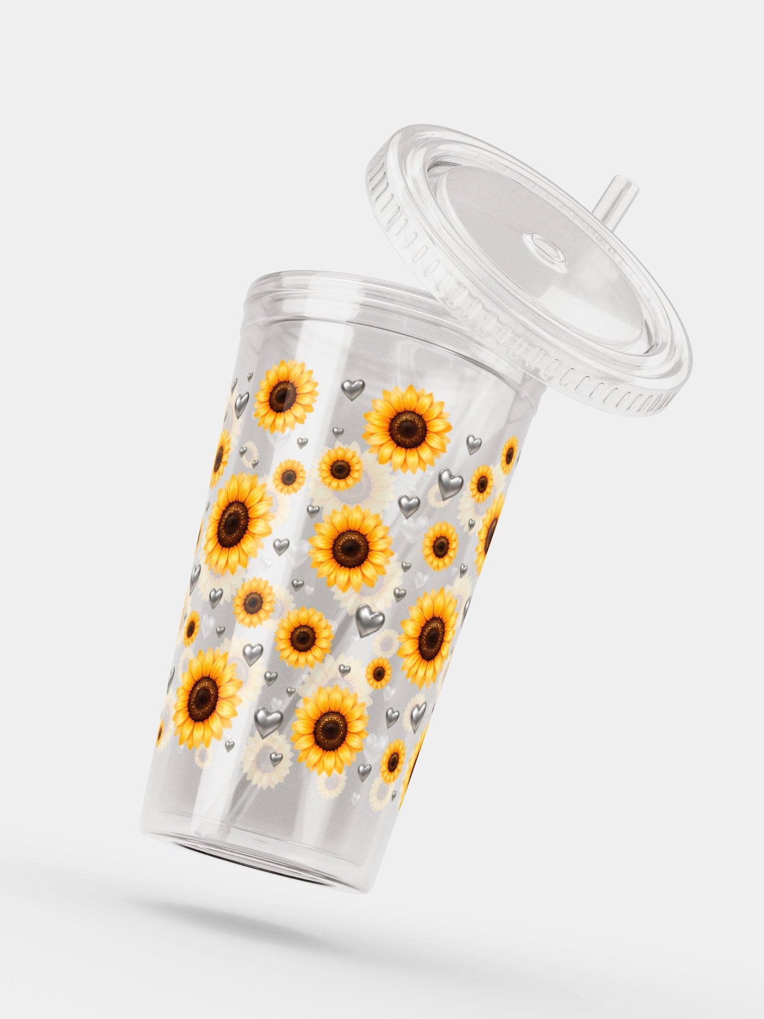 Sunflower Clear Dual Wall Tumbler 16 Oz (473 ml) product image (5)