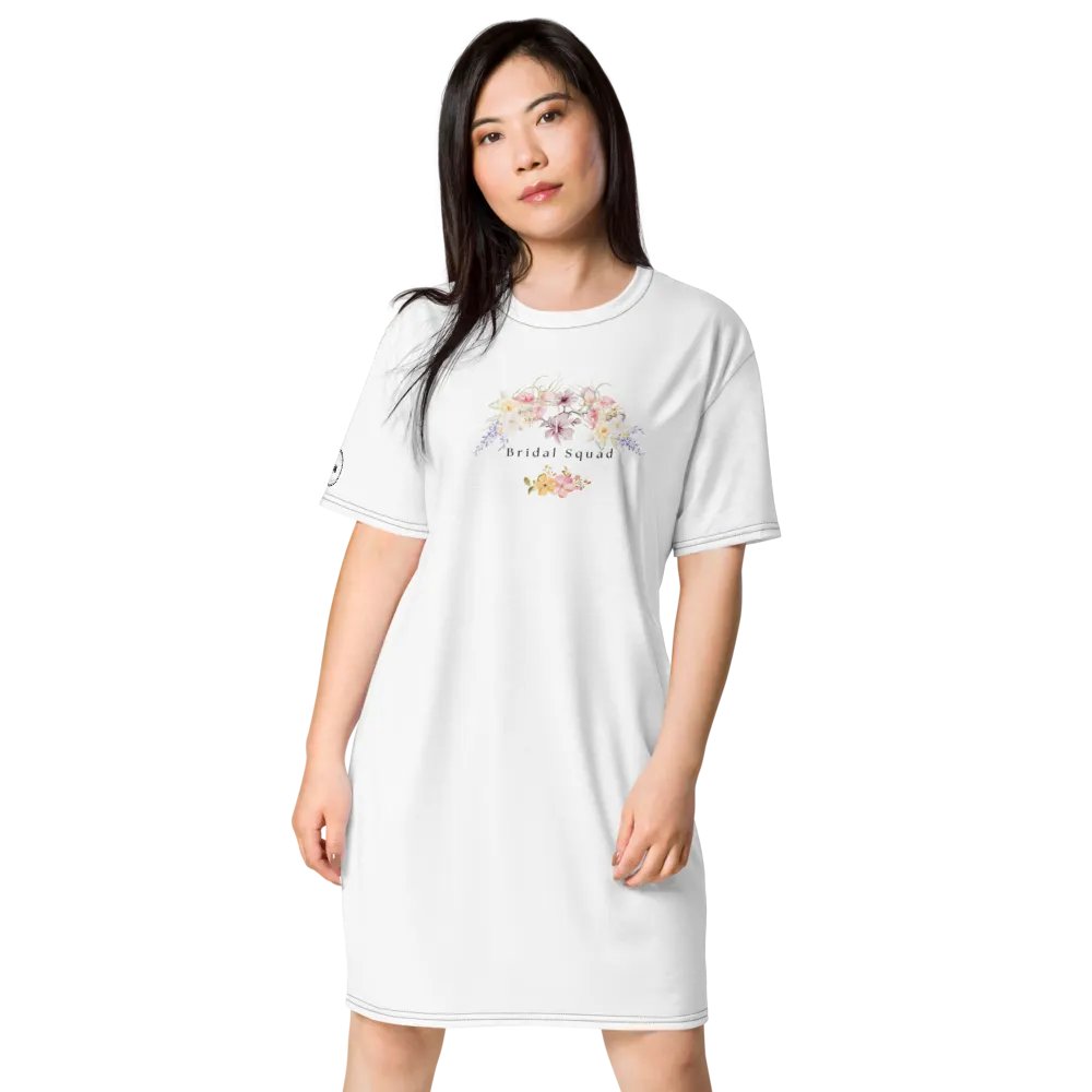 Bridal Squad T-Shirt 007 Delicate Flowers Logo Dress product image (1)