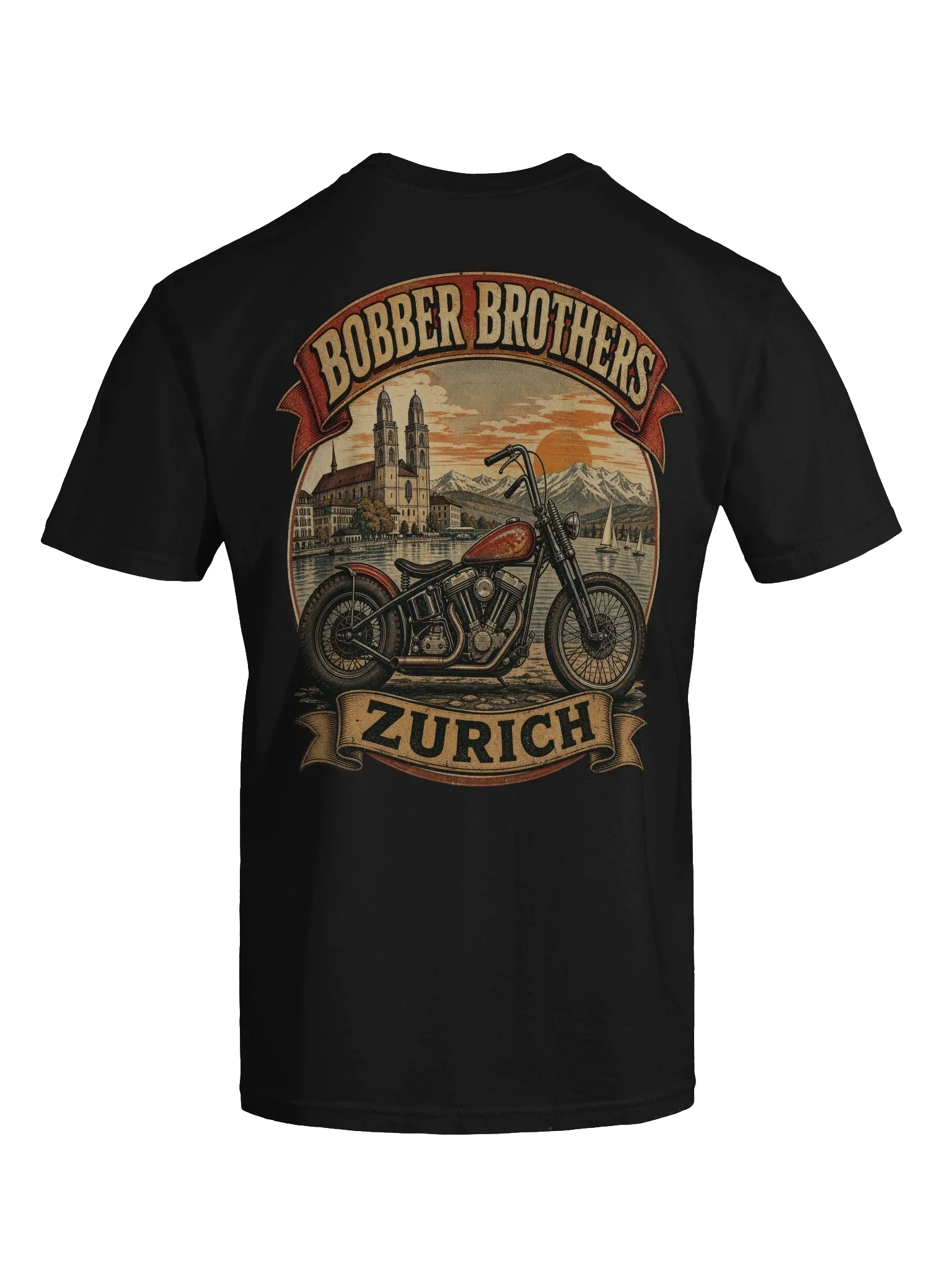 Zürich motorcycle t-shirt design by Bobber Brothers