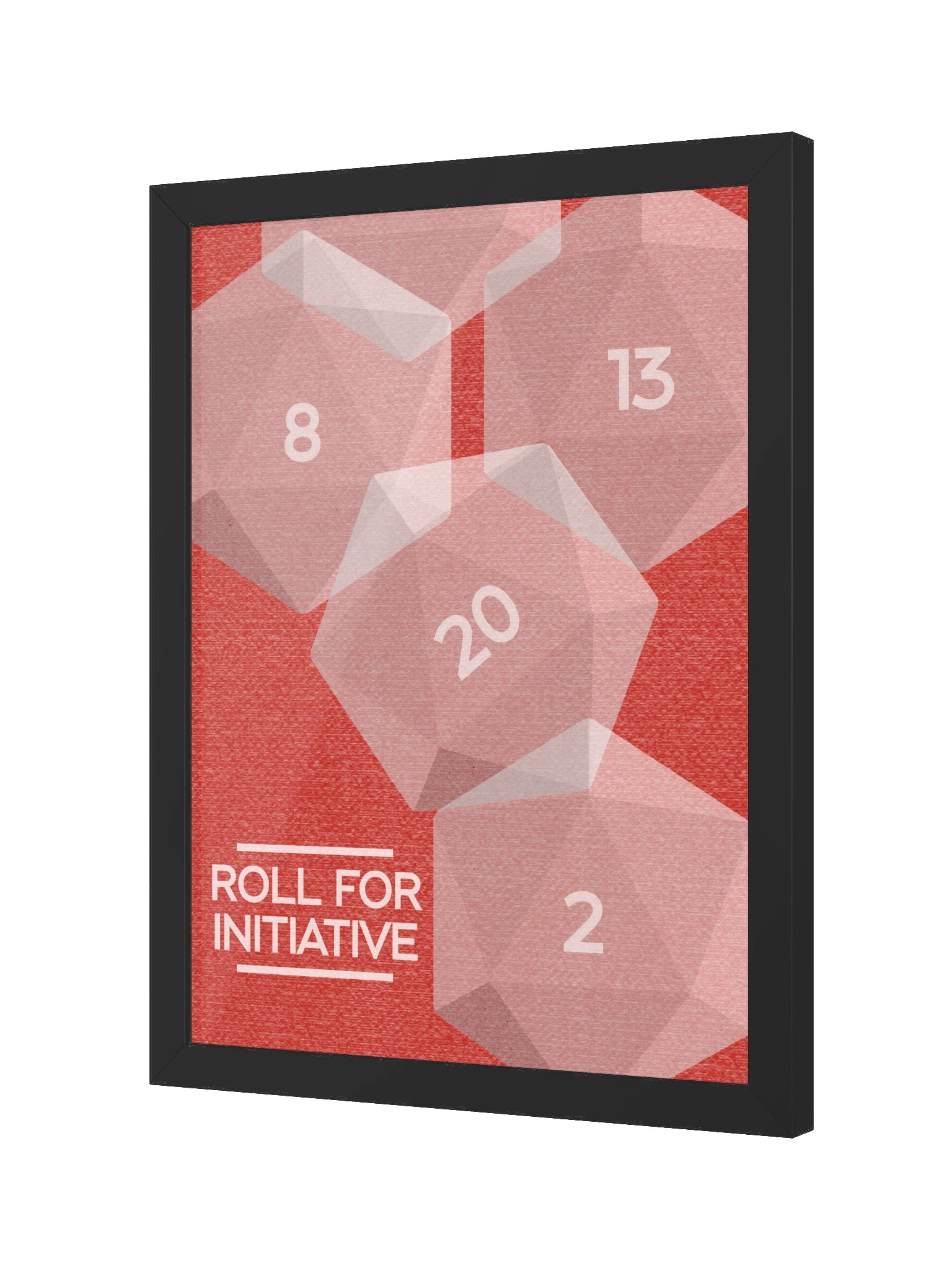 Minimalist Roll for Initiative D20 Board Game Room Poster - FRAMED product image (5)