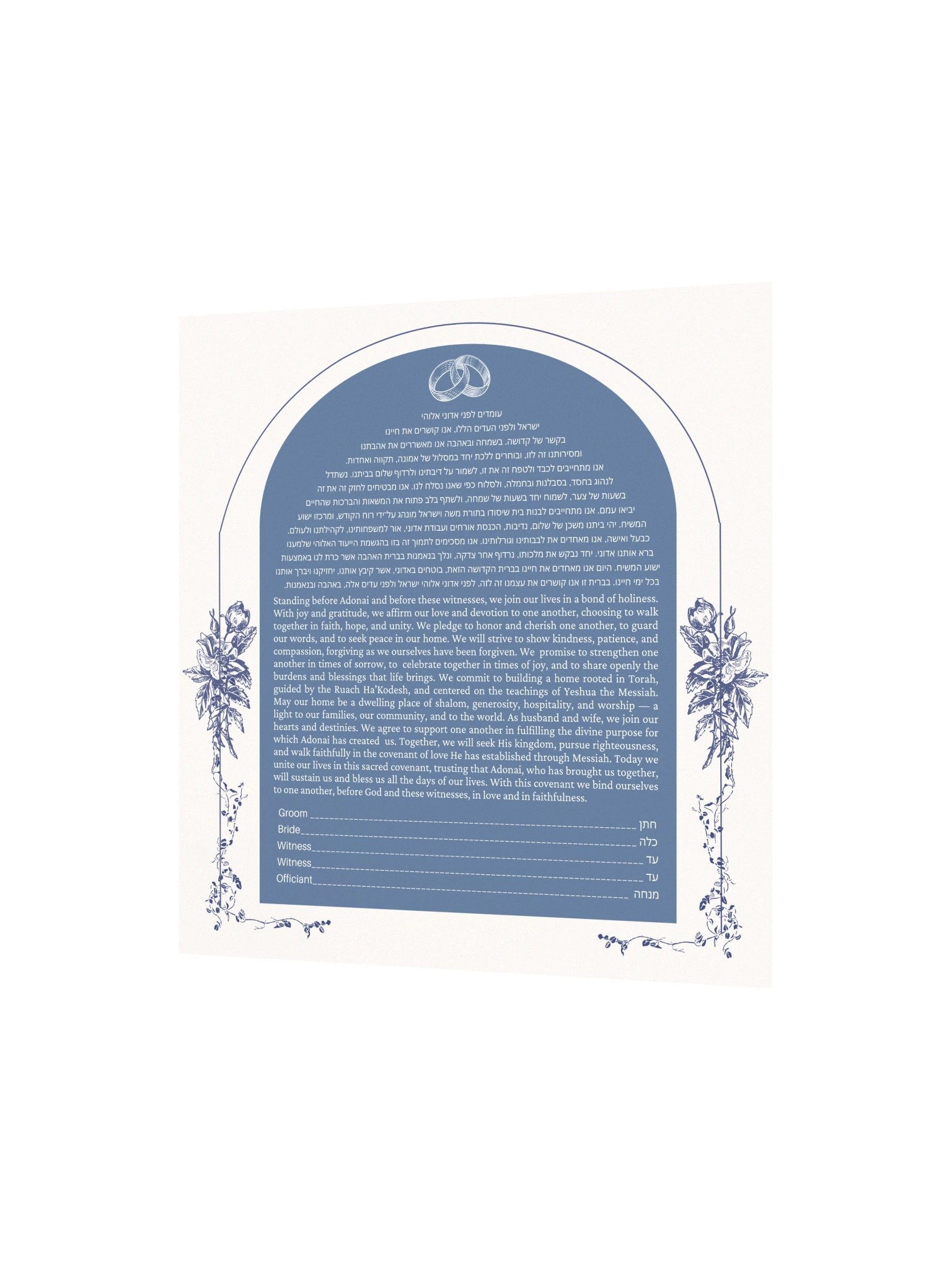Blue Arched Ketubah Print product image (6)