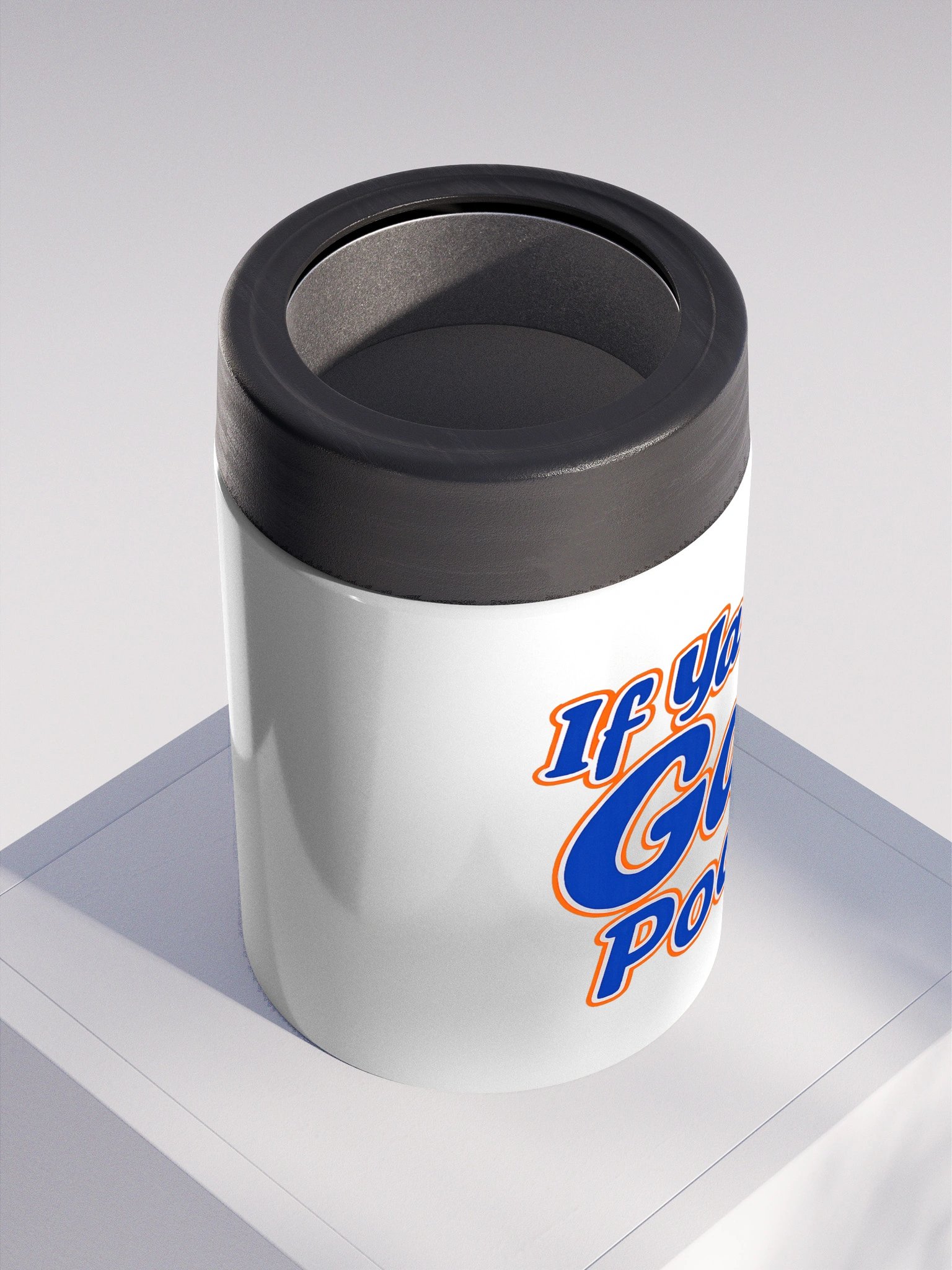 Metal Beer Koozie (Blue Script) product image (2)