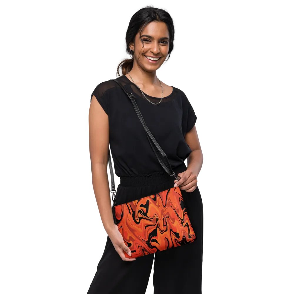 Orange Swirl Flip-Sided Faux Leather Crossbody Bag product image (2)