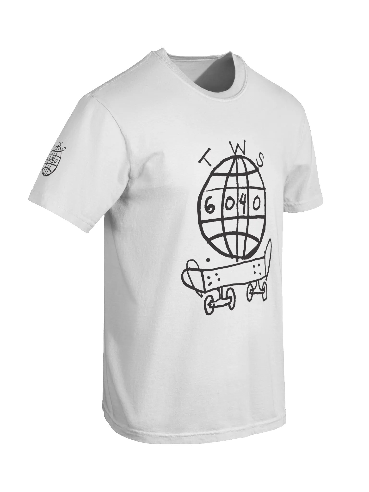 TWS x 6040 Skateboards T-Shirt (Black Logo) product image (46)