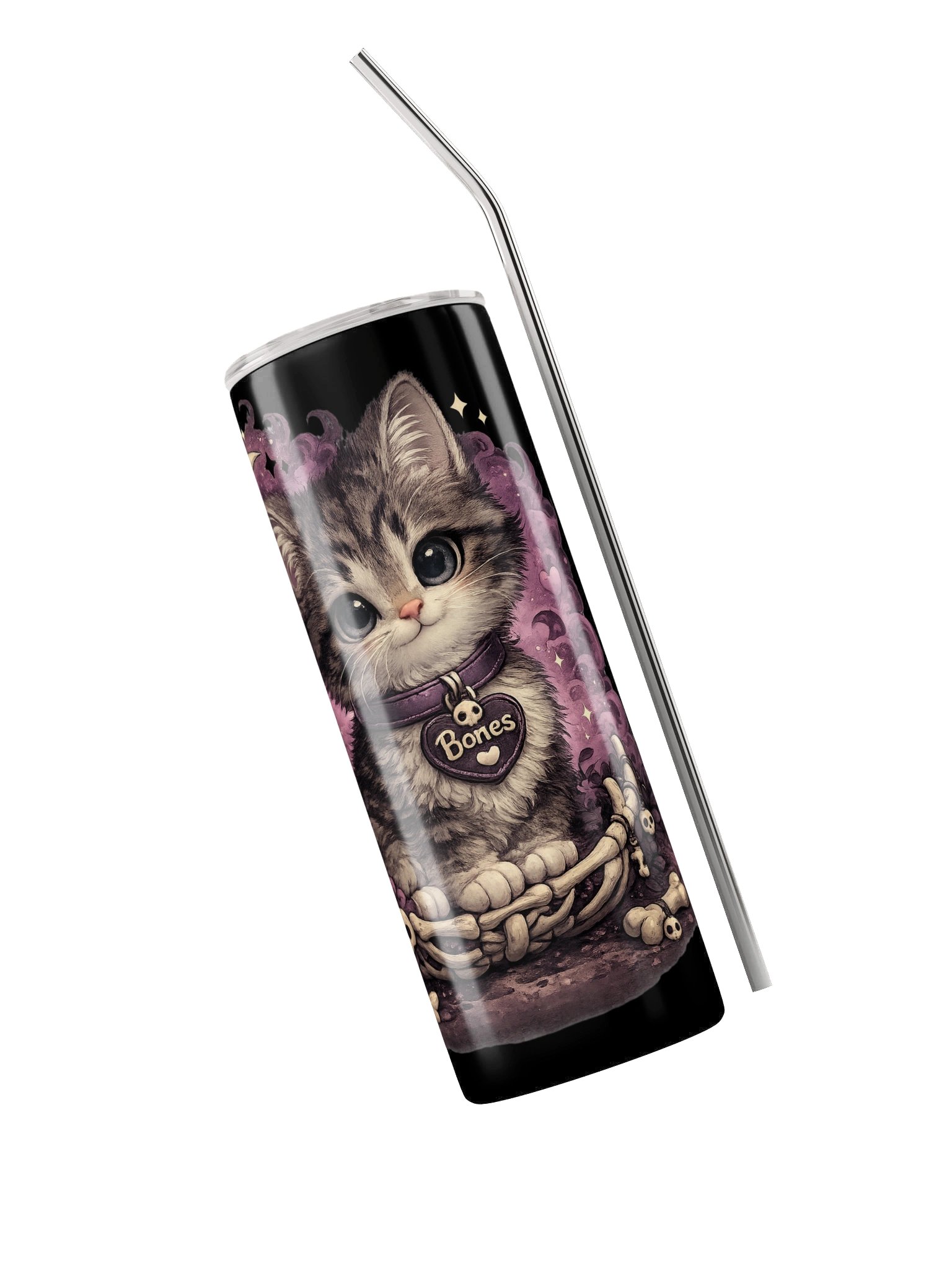 ''Bones the Cat'' Stainless Steel Tumbler product image (4)