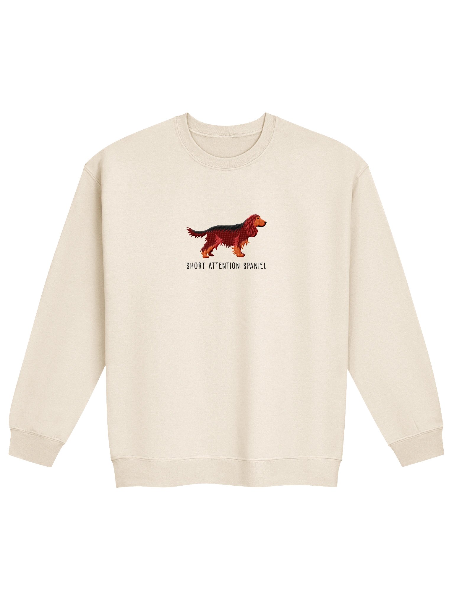 Short Attention Spaniel Sweatshirt (Embroidered) of an English Cocker Spaniel(Liver & Tan, Full Tail) product image (4)