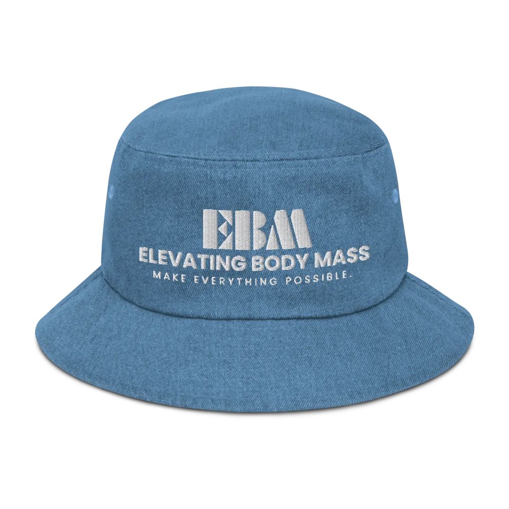EBM Denim Bucket Hat (White Logo) product image (6)