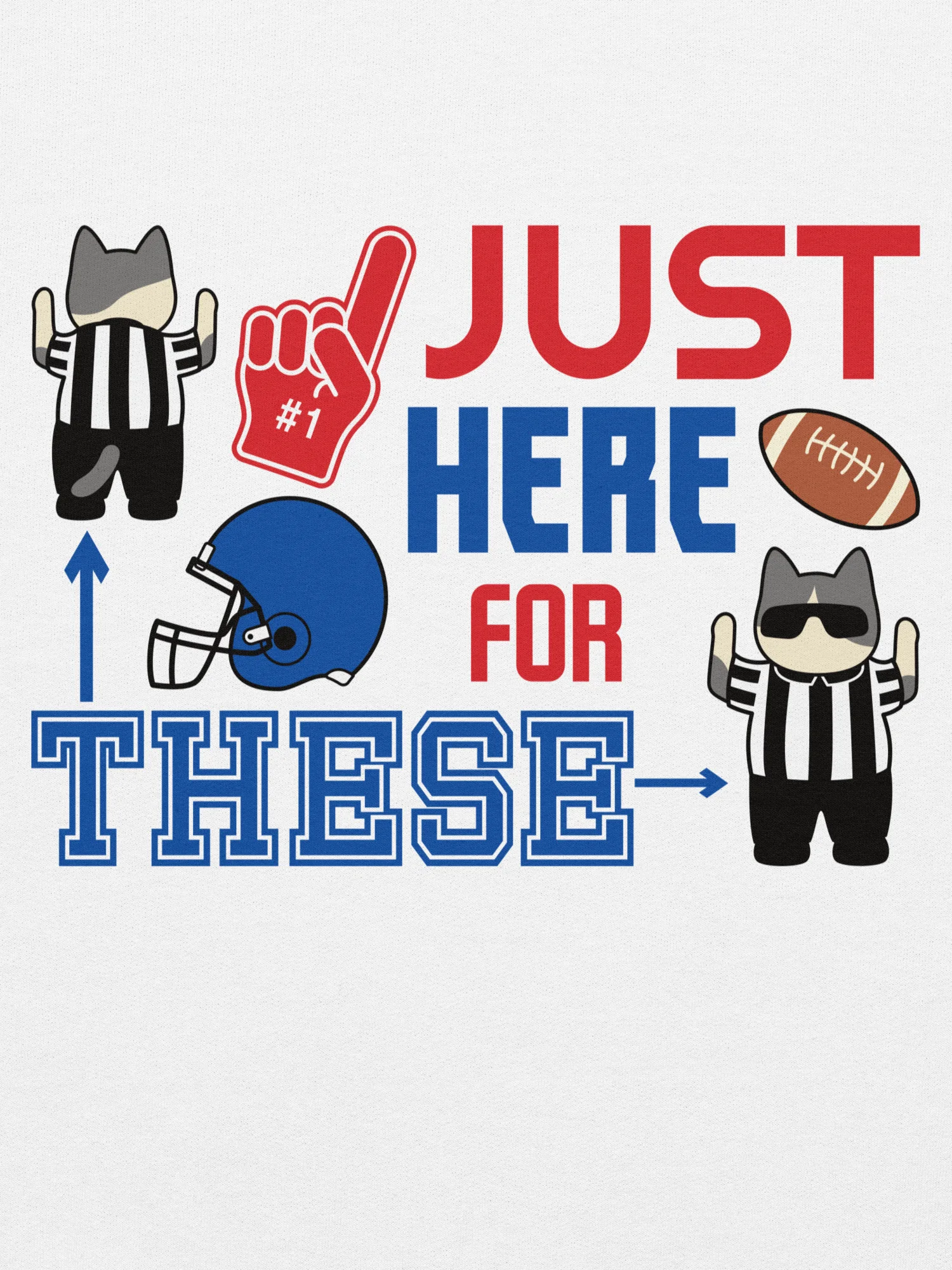 American Football Cat (JUST HERE FOR THESE - touchdown signals) - Unisex Youth Heavyweight T-shirt product image (1)