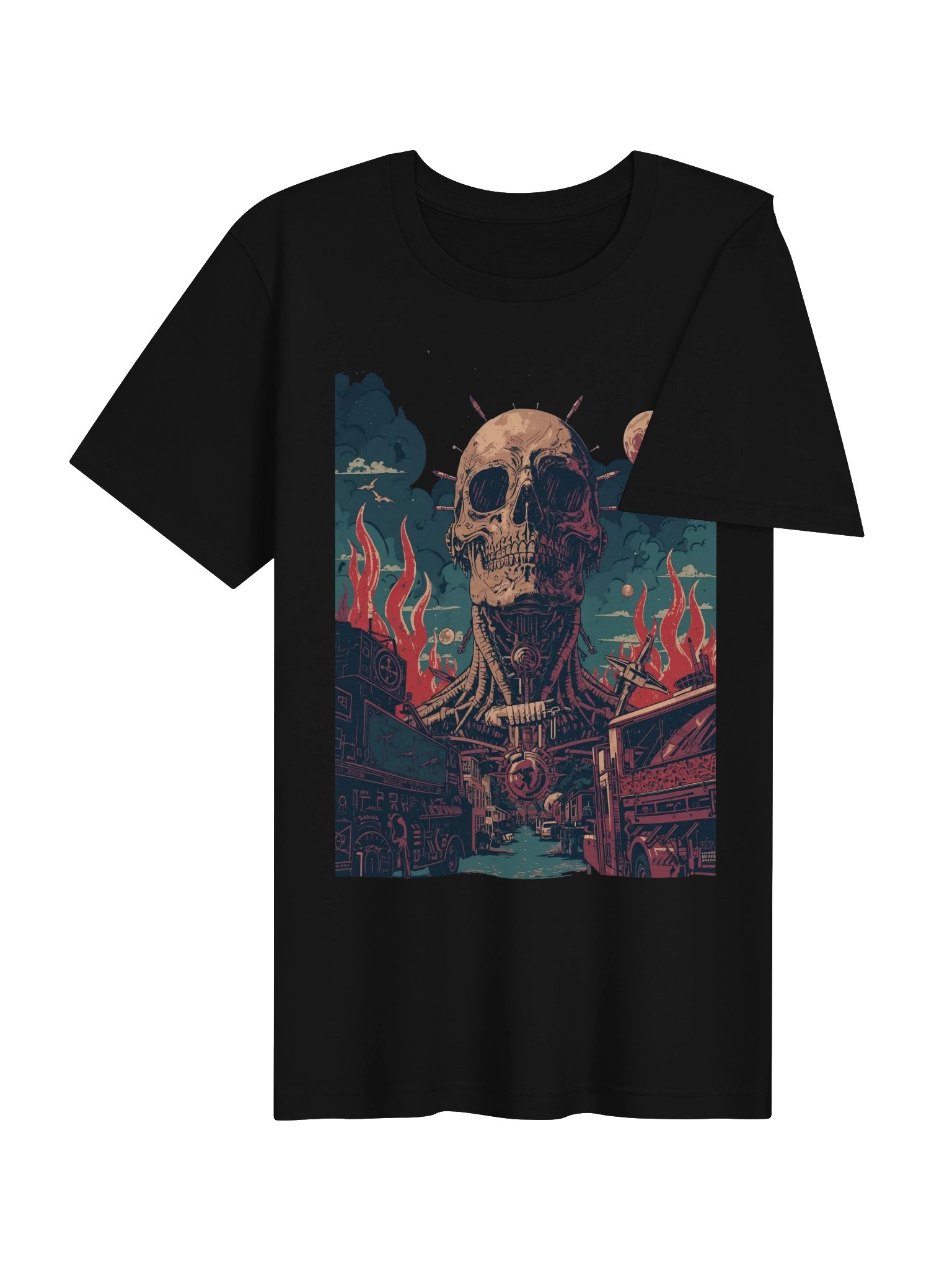 Retro Sci-Fi Skull City Lightweight T-Shirt product image (7)