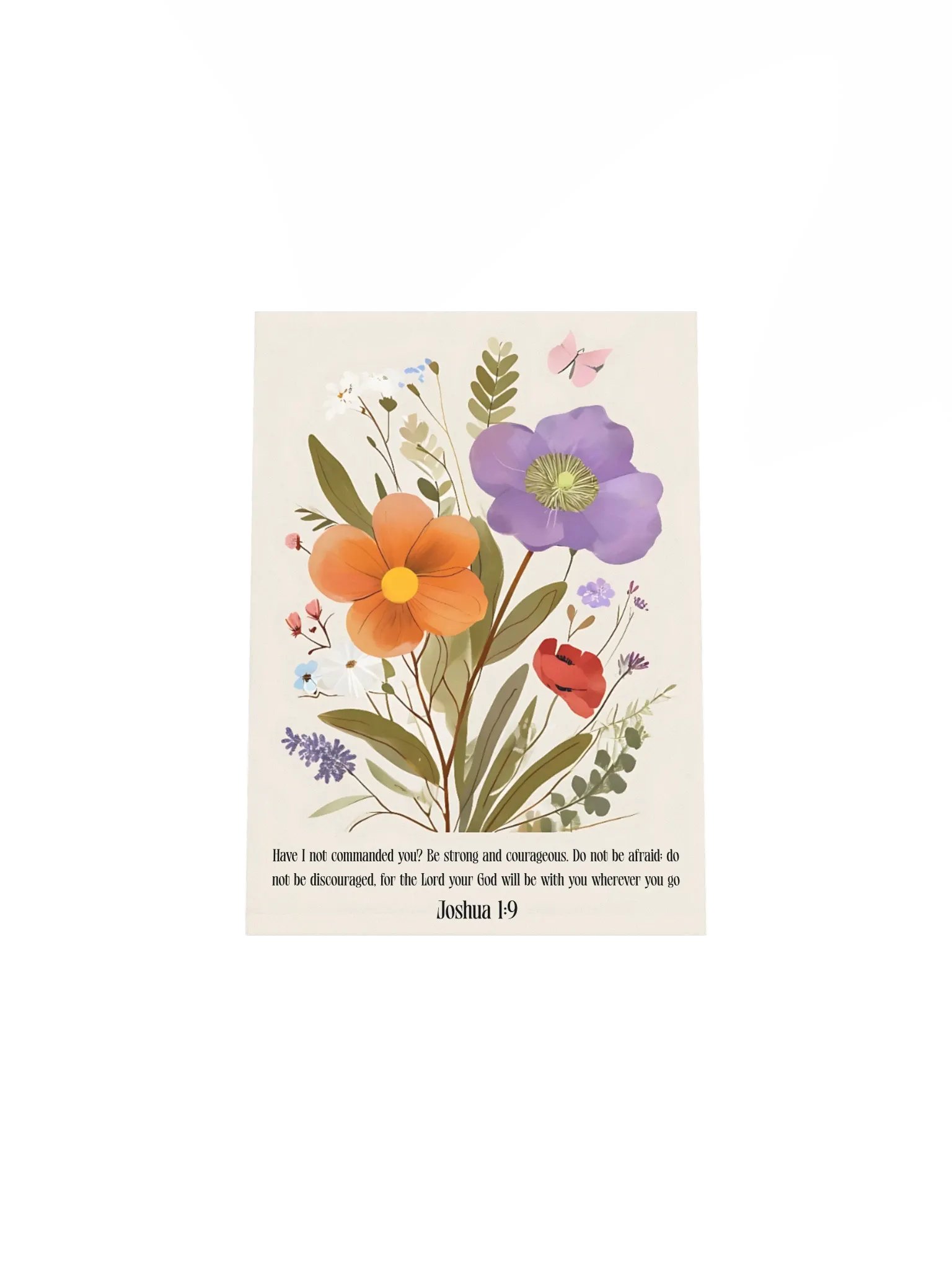 Be Strong & Courageous Floral Wall Art | Joshua 1:9 Scripture Decor | Christian Home Decor | Faith-Inspired Wall Art product image (48)