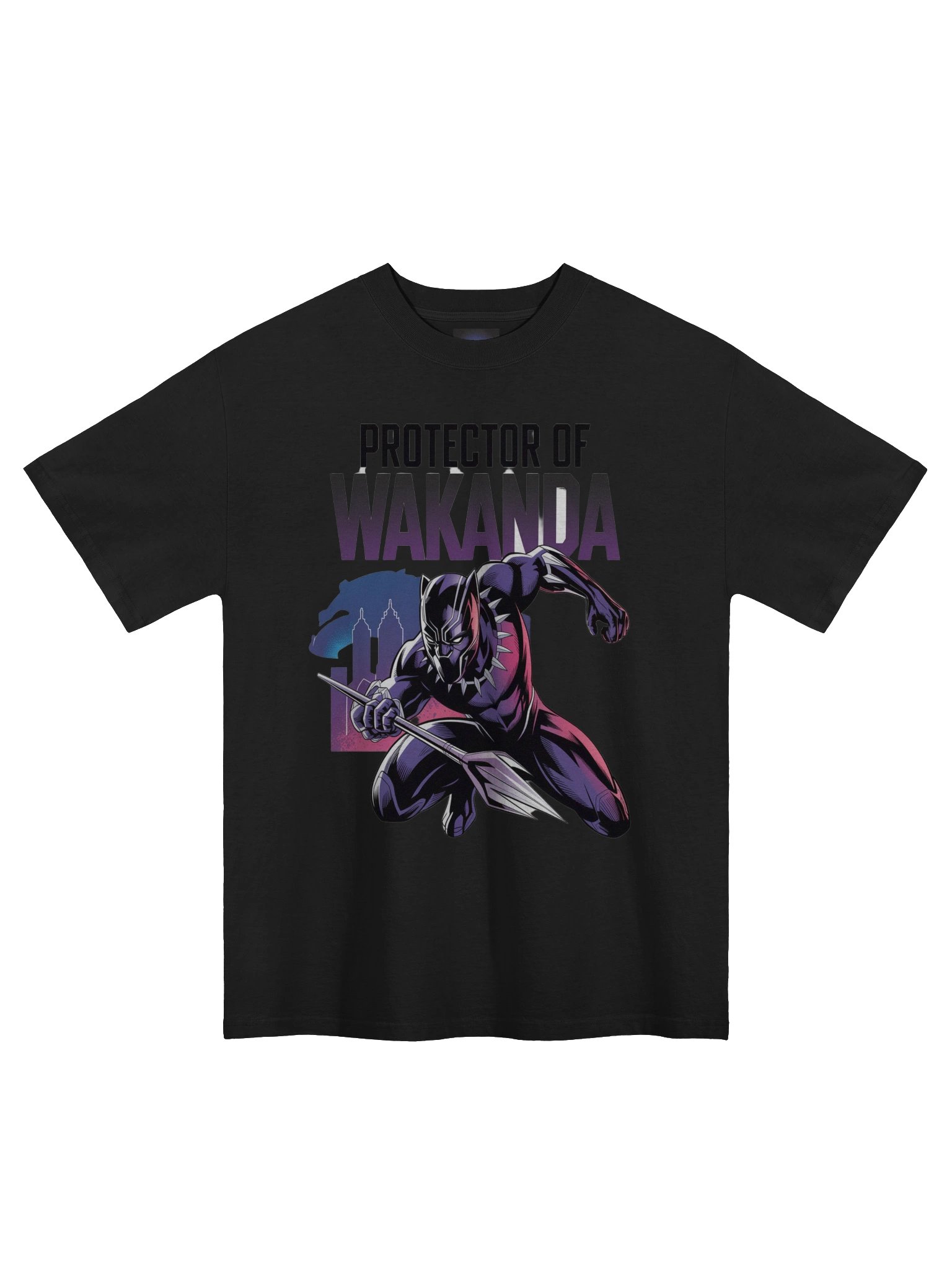 Black Panther Protector of Wakanda Oversized Faded T-Shirt – Vibranium Shadow Leap product image (3)